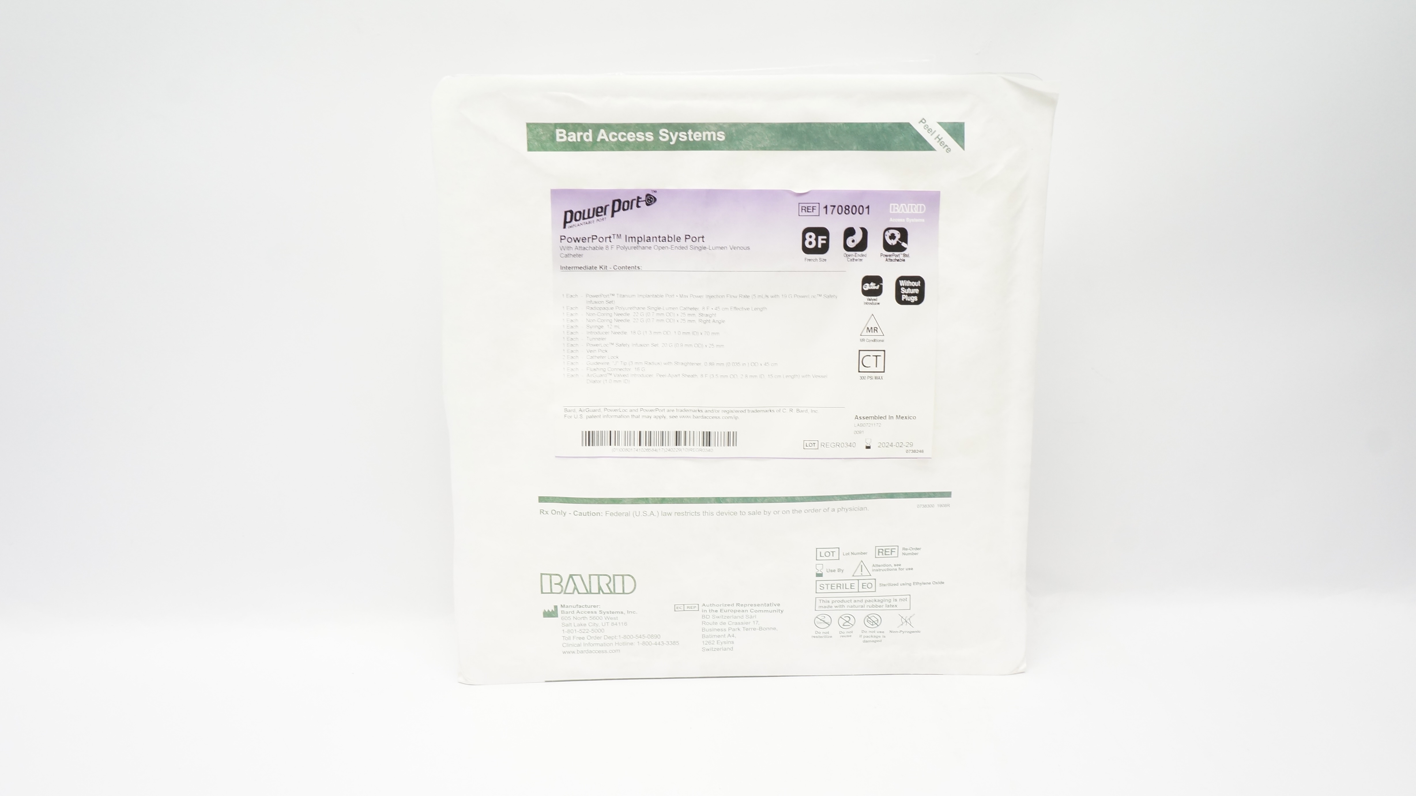 Bard 1708001 PowerPort Implantable Port 8F (x)