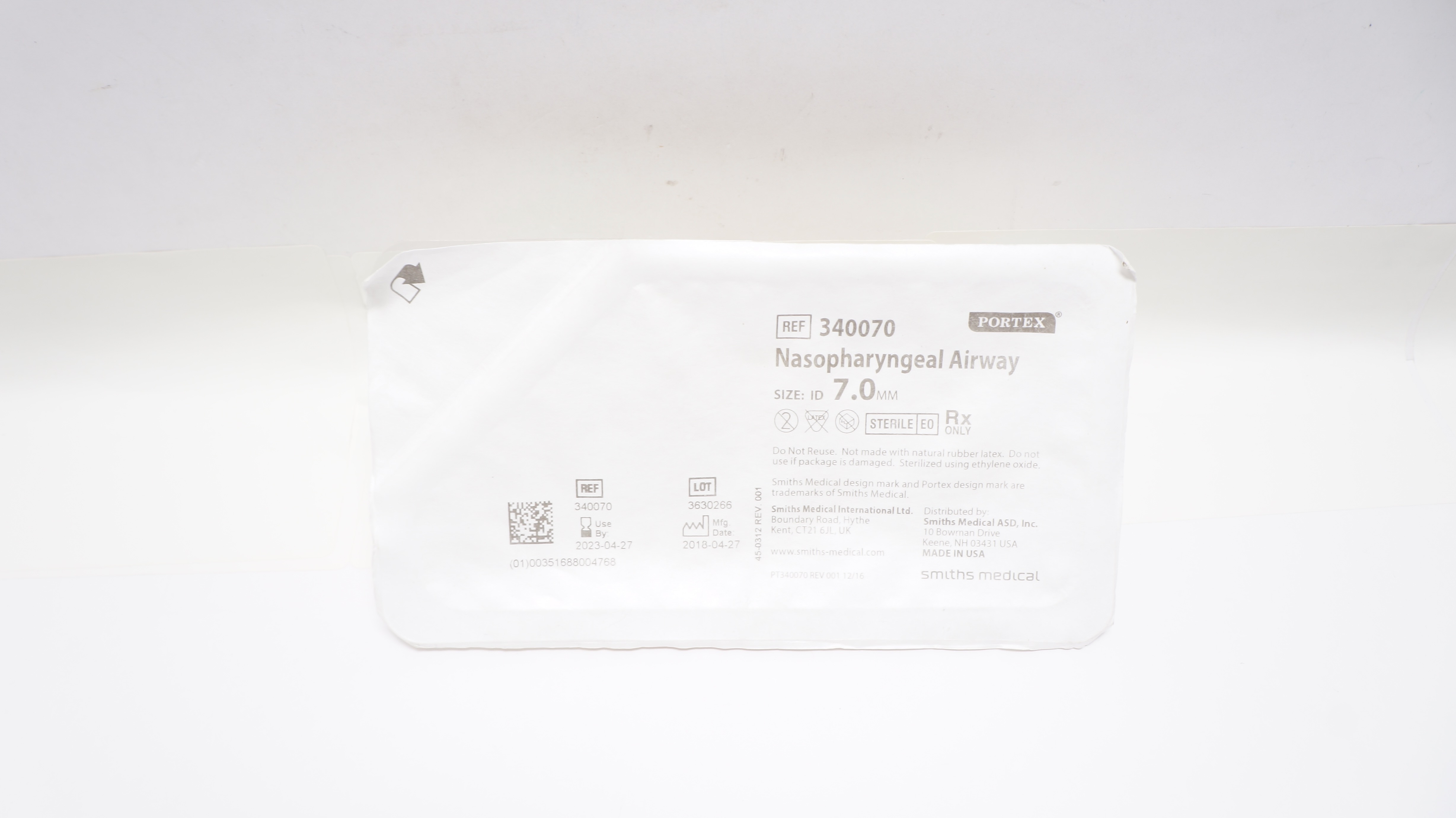 Smiths Medical 340070 Nasopharyngeal Airway Size 7.0mm I.D. (x)
