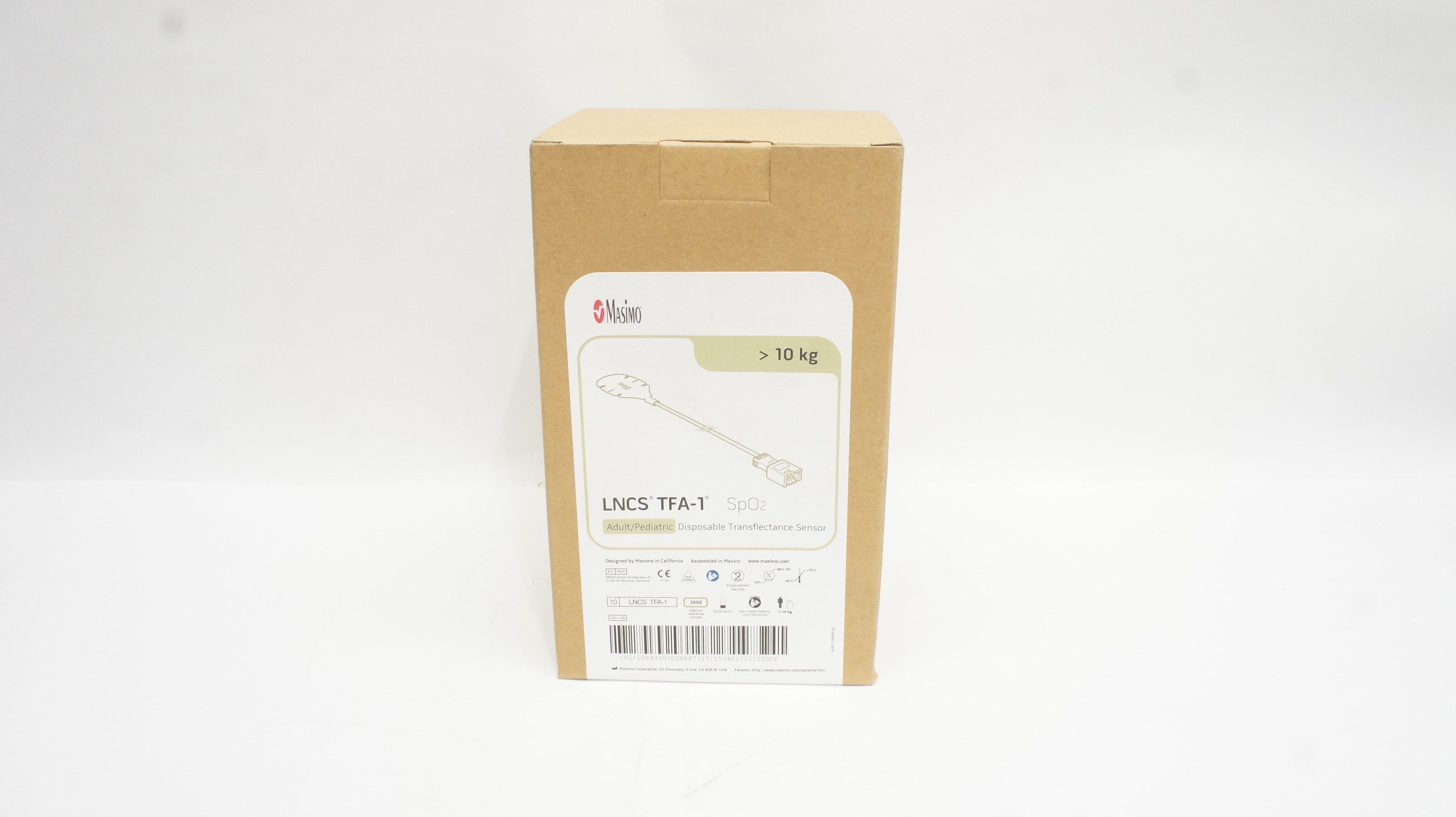 Masimo 3858 LNCS Adult/Pediatric Disposable Transflectance Sensor>10kg-Box of 10