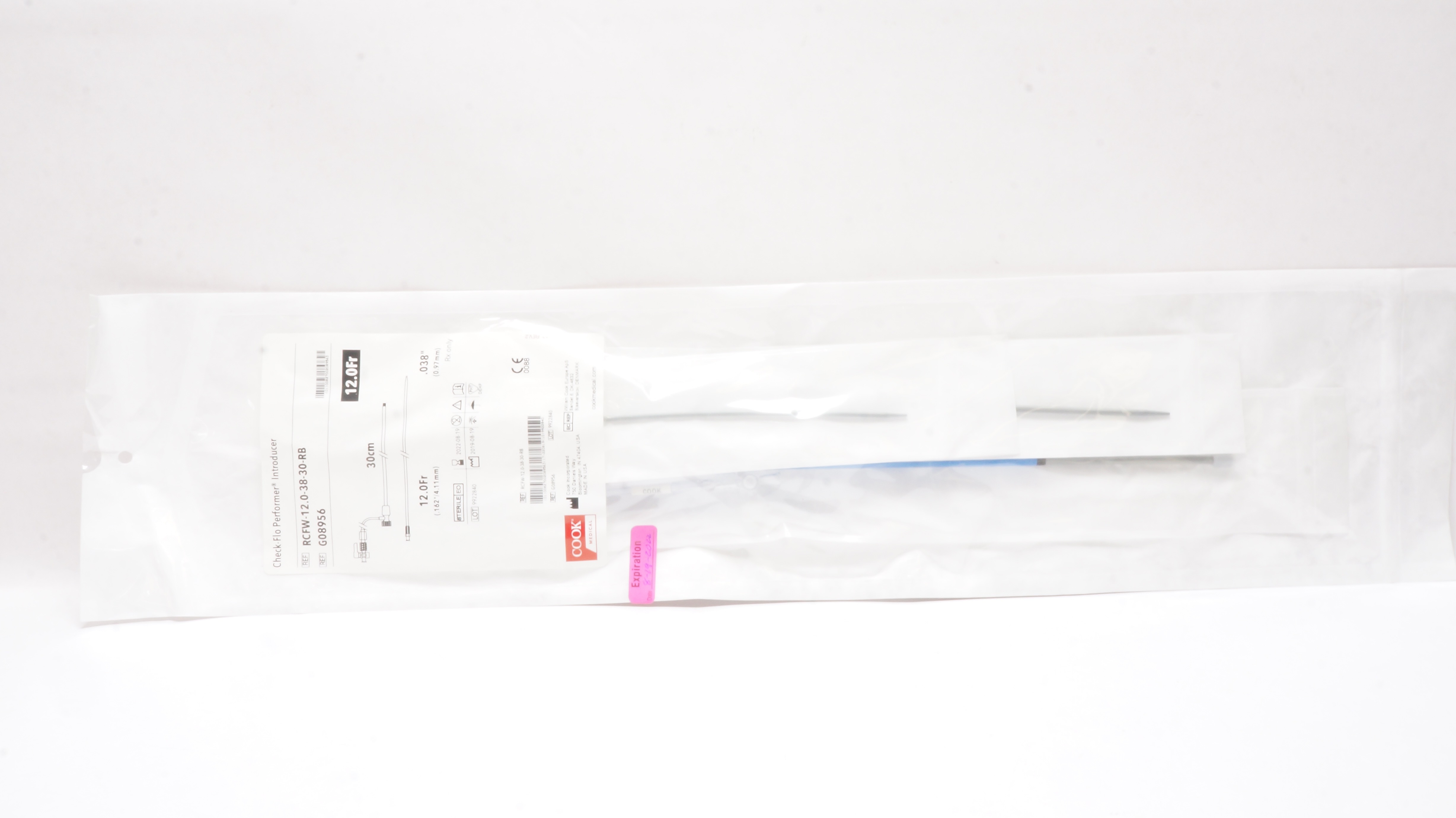 Cook Medical G08956 Check-Flo Performer Introducer 12.0 Fr. x 30cm x .038in. (x)