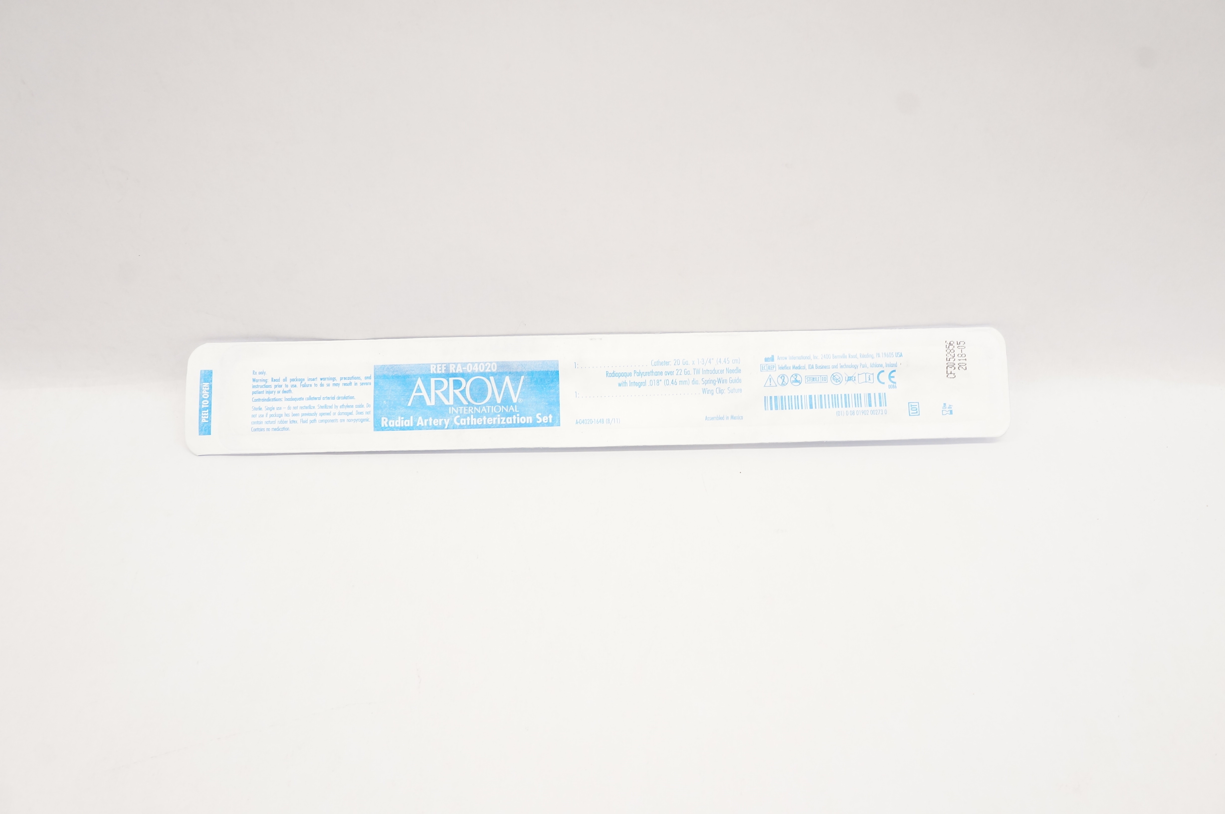 Arrow RA-04020 Radial Artery Catheterization Set 20Ga x 1-3/4inch (x)