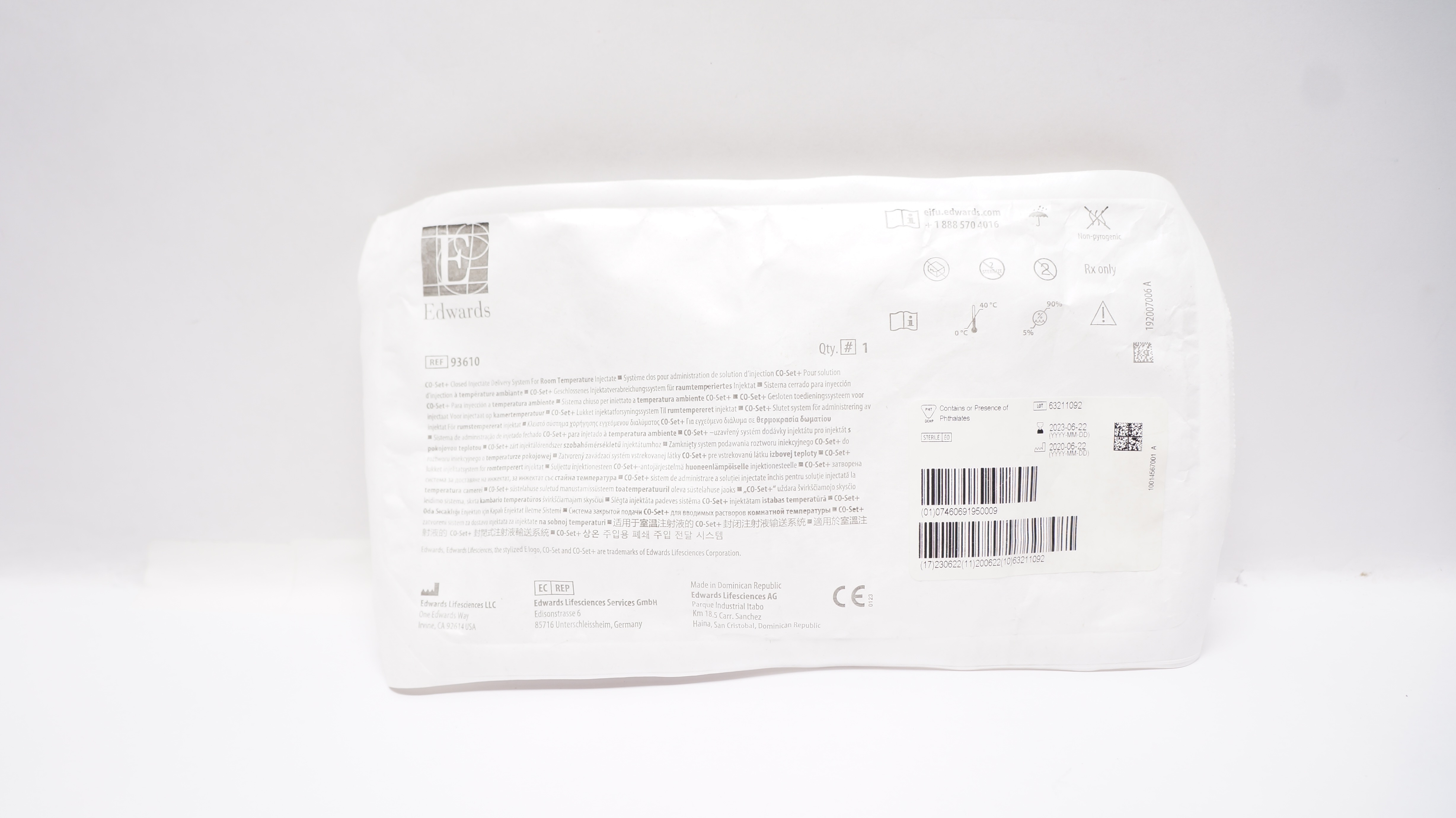 Edwards Lifesciences 93610 CO-Set+Closed Injectate Delivery System (x)