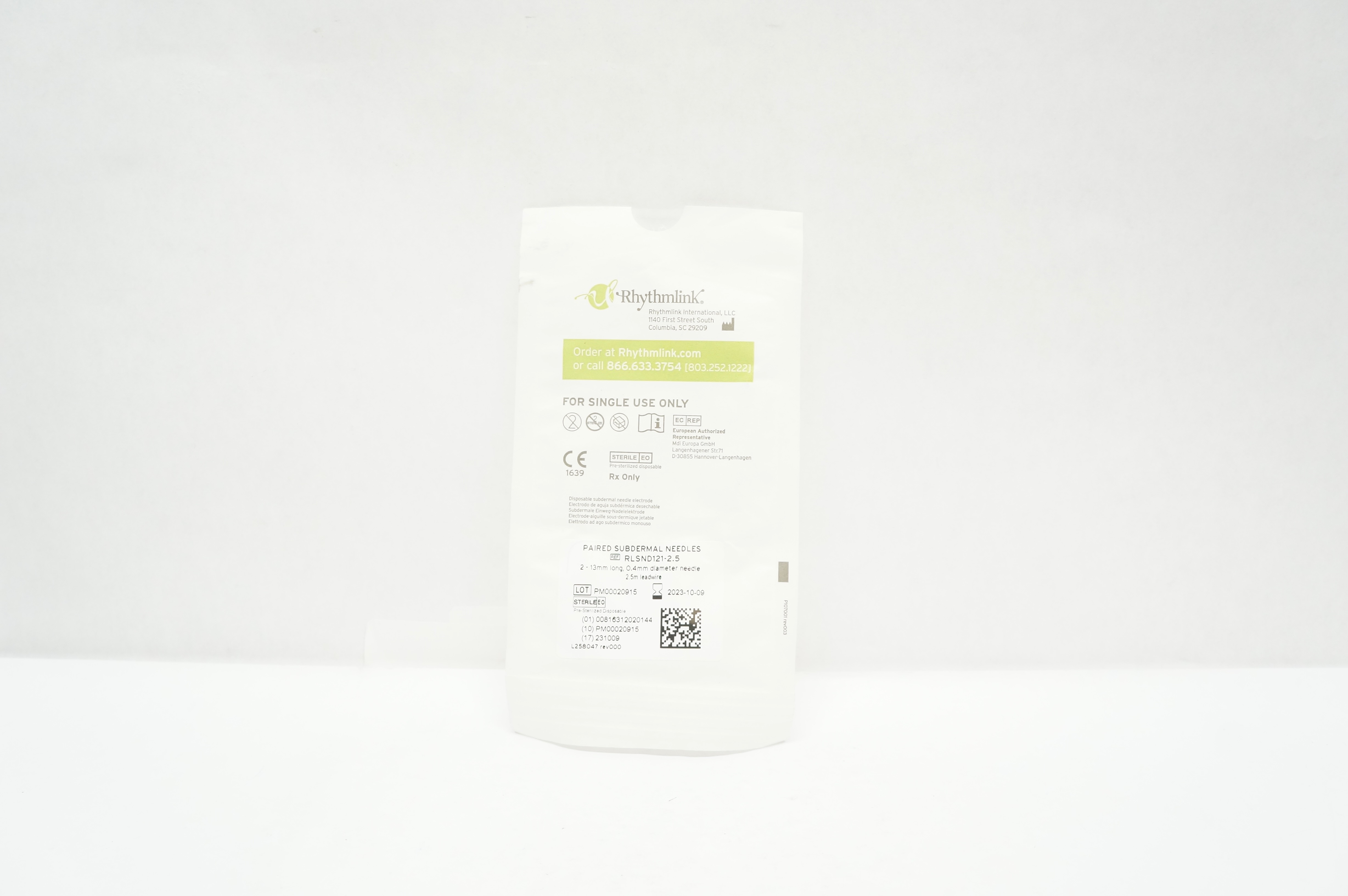 Rhythmlink RLSND121-2.5 Paired Subdermal Ndle