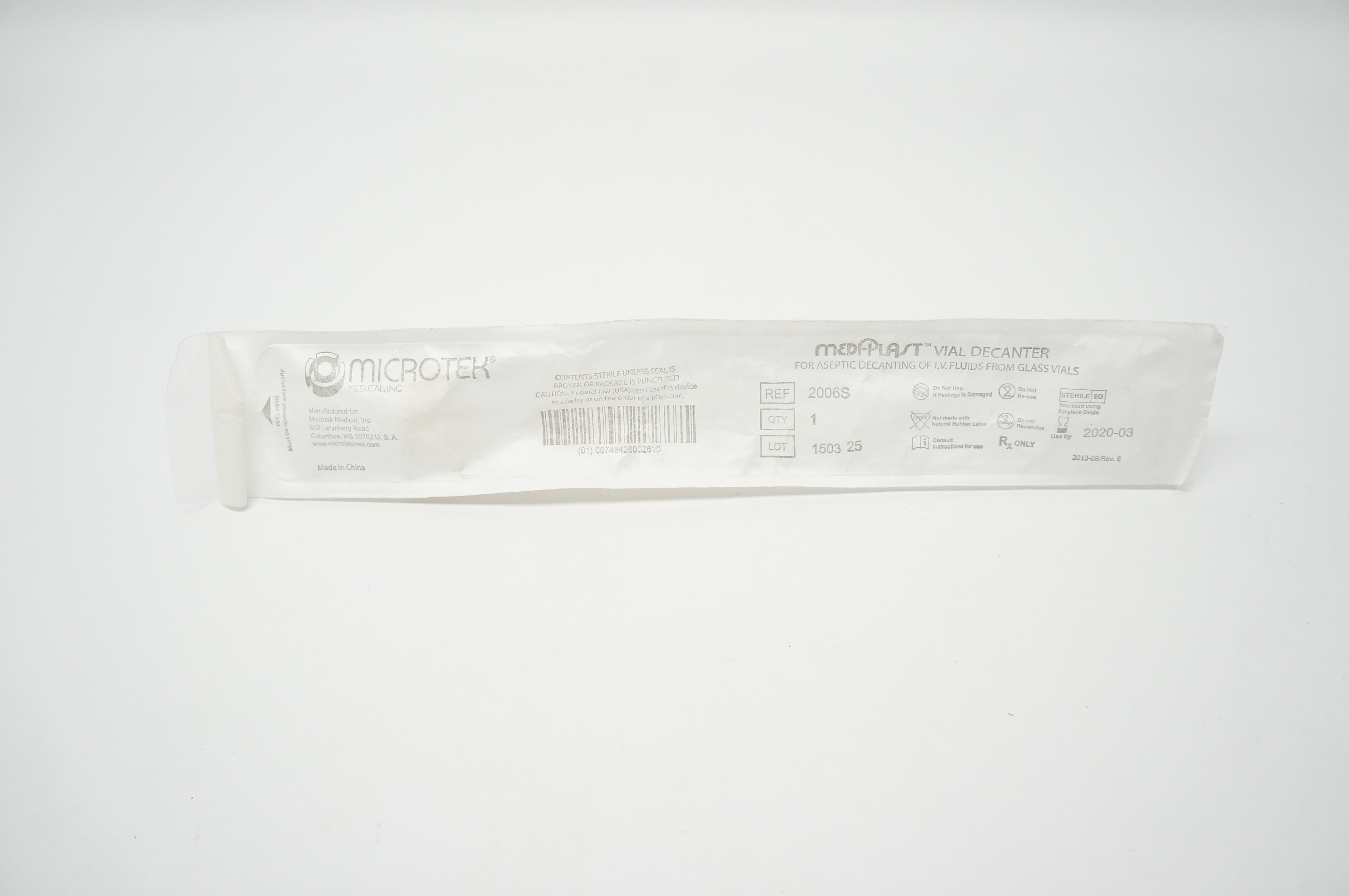 Microtek 2006S Medi-Plast Vial Decanter (x)