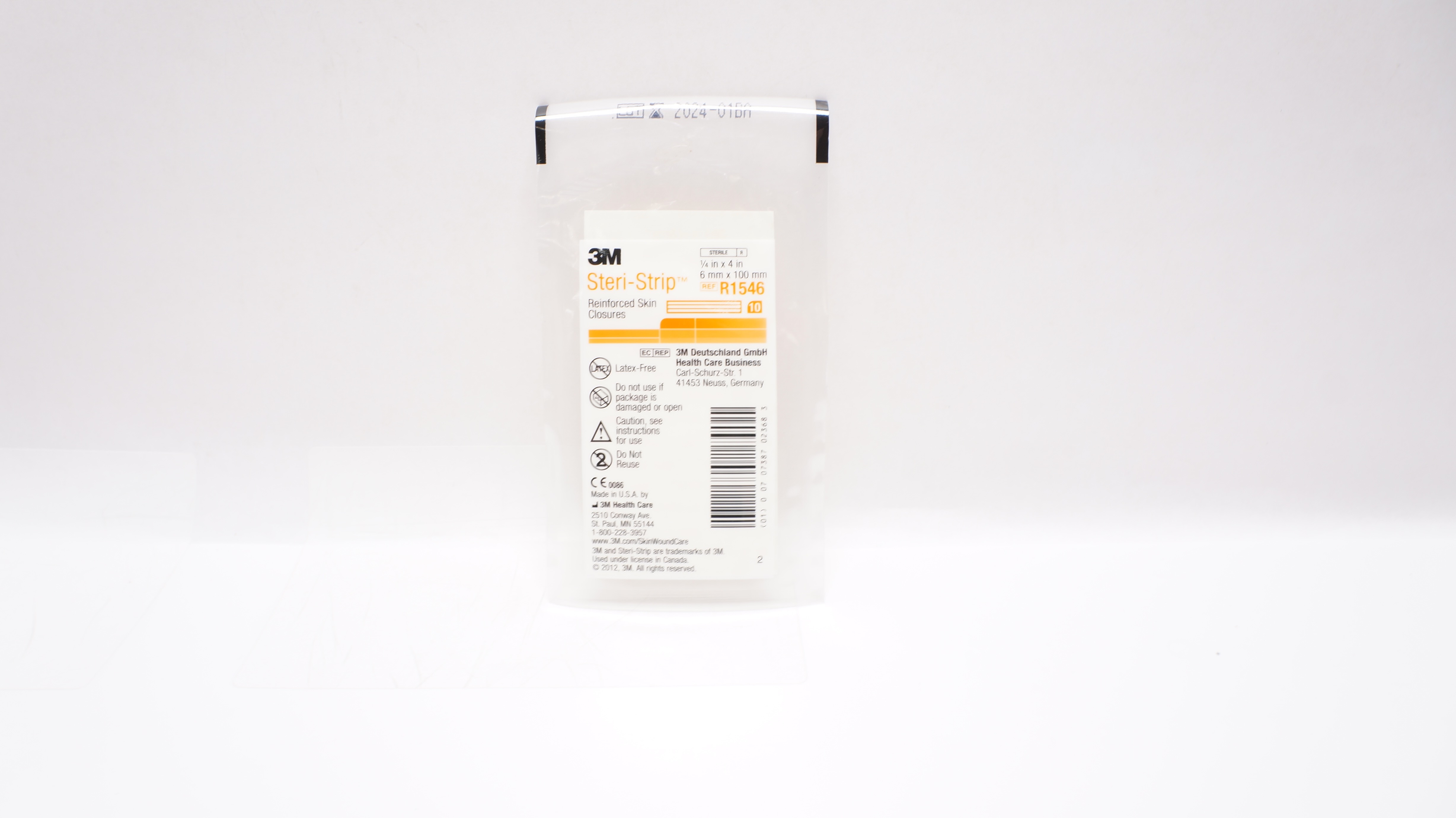 3M R1546 Steri-Strip Reinforced Skin Closures 1/4inch x 4inch (x) - Pack of 10