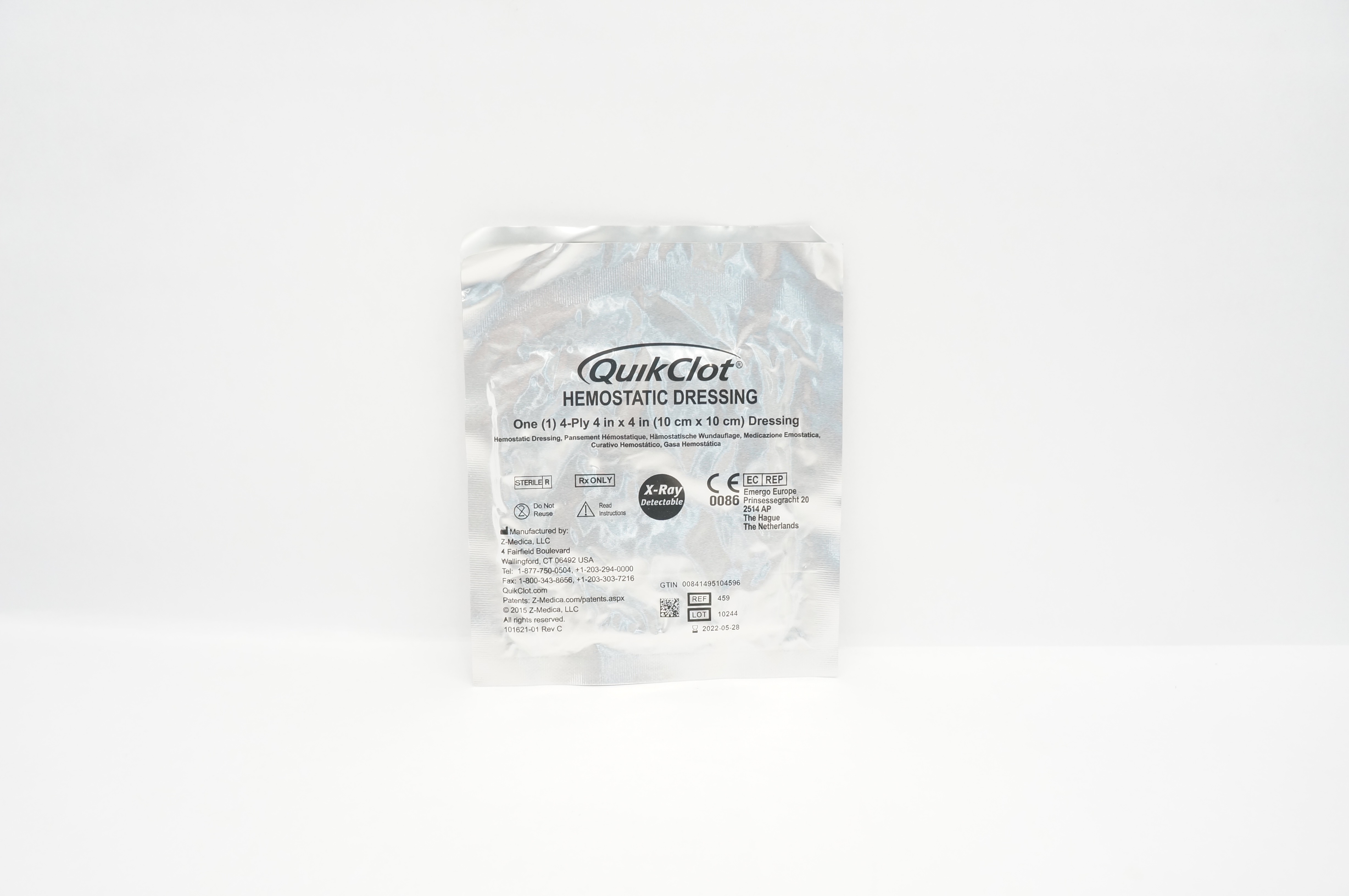 Z-Medica 459 QuikClot Hemostatic Dressing 4-Ply 4 x 4inch (x)