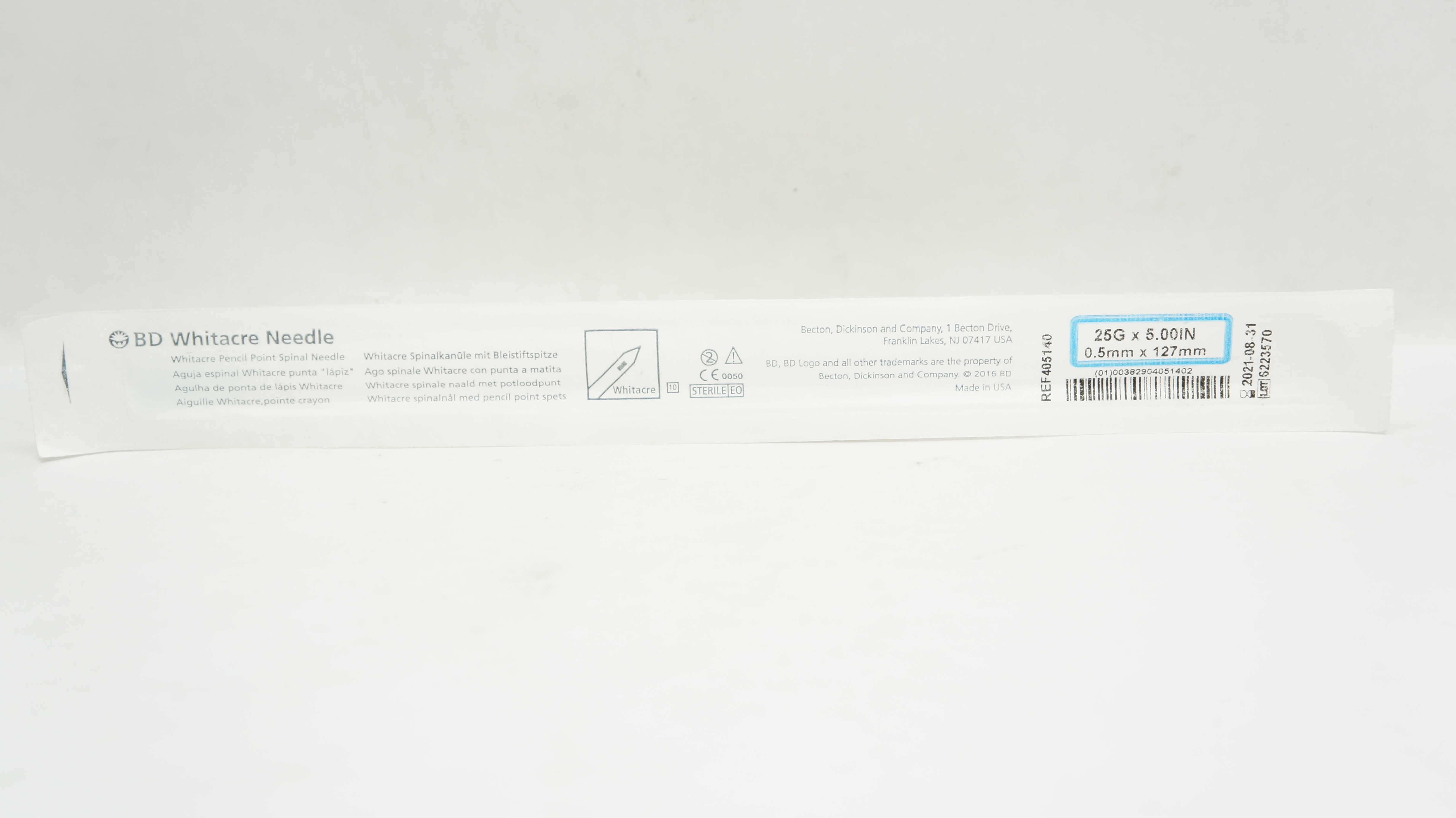 BD 405140 Whitacre Ndle 25Ga x 5inch (x)