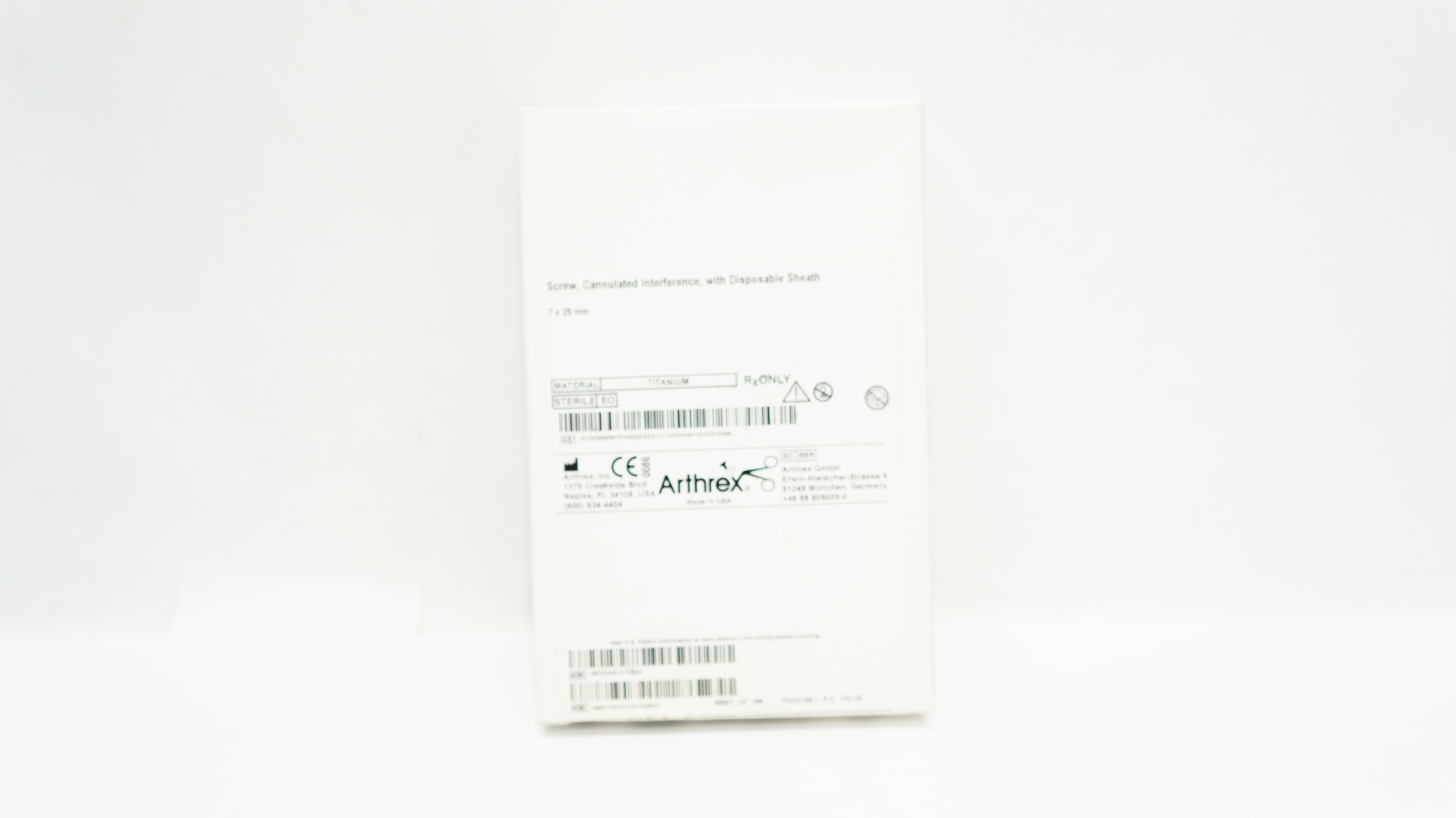 Arthrex AR-1371E Screw,Cannulated Interference w/Disposable Sheath 7 x 25mm (x)