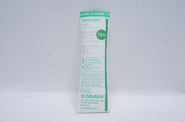 Braun 4251687-02 Introcan Safety Safety IV Cath. PUR 18G x 1-1/4inch (x)