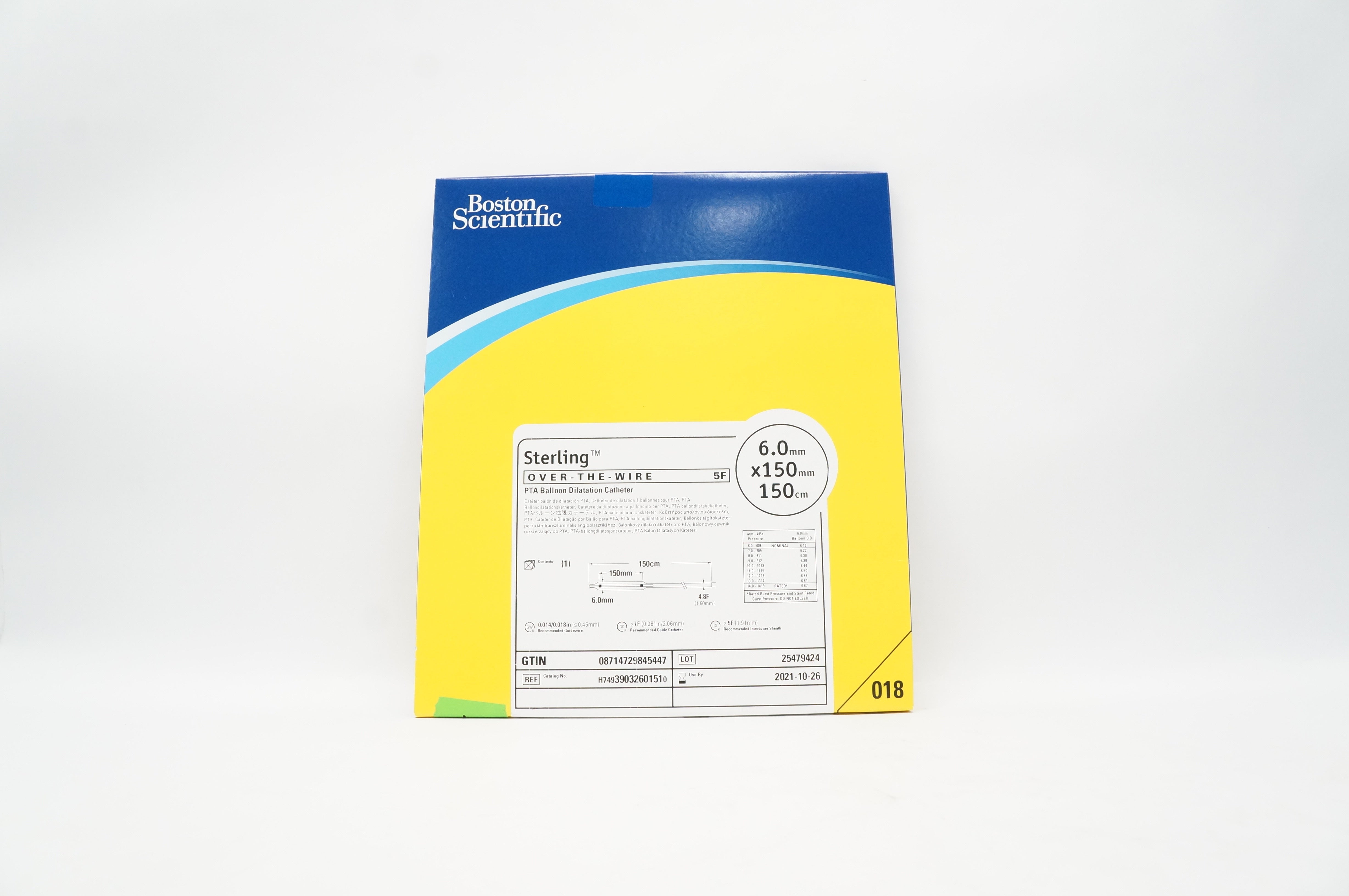 Boston Scientific 3903260151 Over-the-Wire PTA Dilatation Cath. 5F (x)