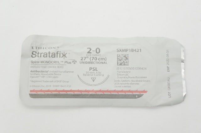 Ethicon SXMP1B421 2-0 Stratafix PSL 30mm 3/8c Reverse Cutting 27in.(x)
