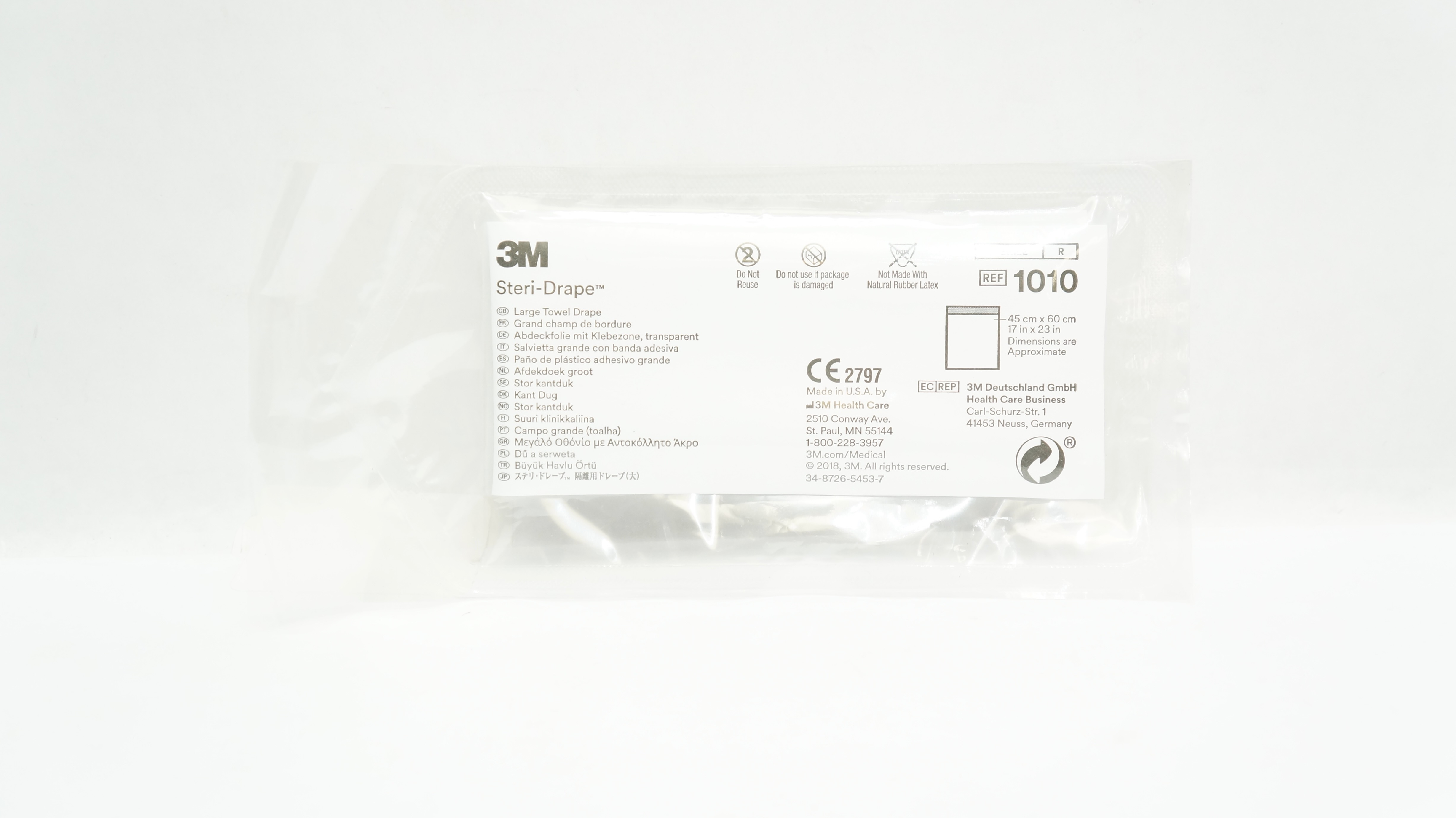 3M 1010 Steri-Drape Large Towel Drape 17 inch x 23 inch (Approx.)