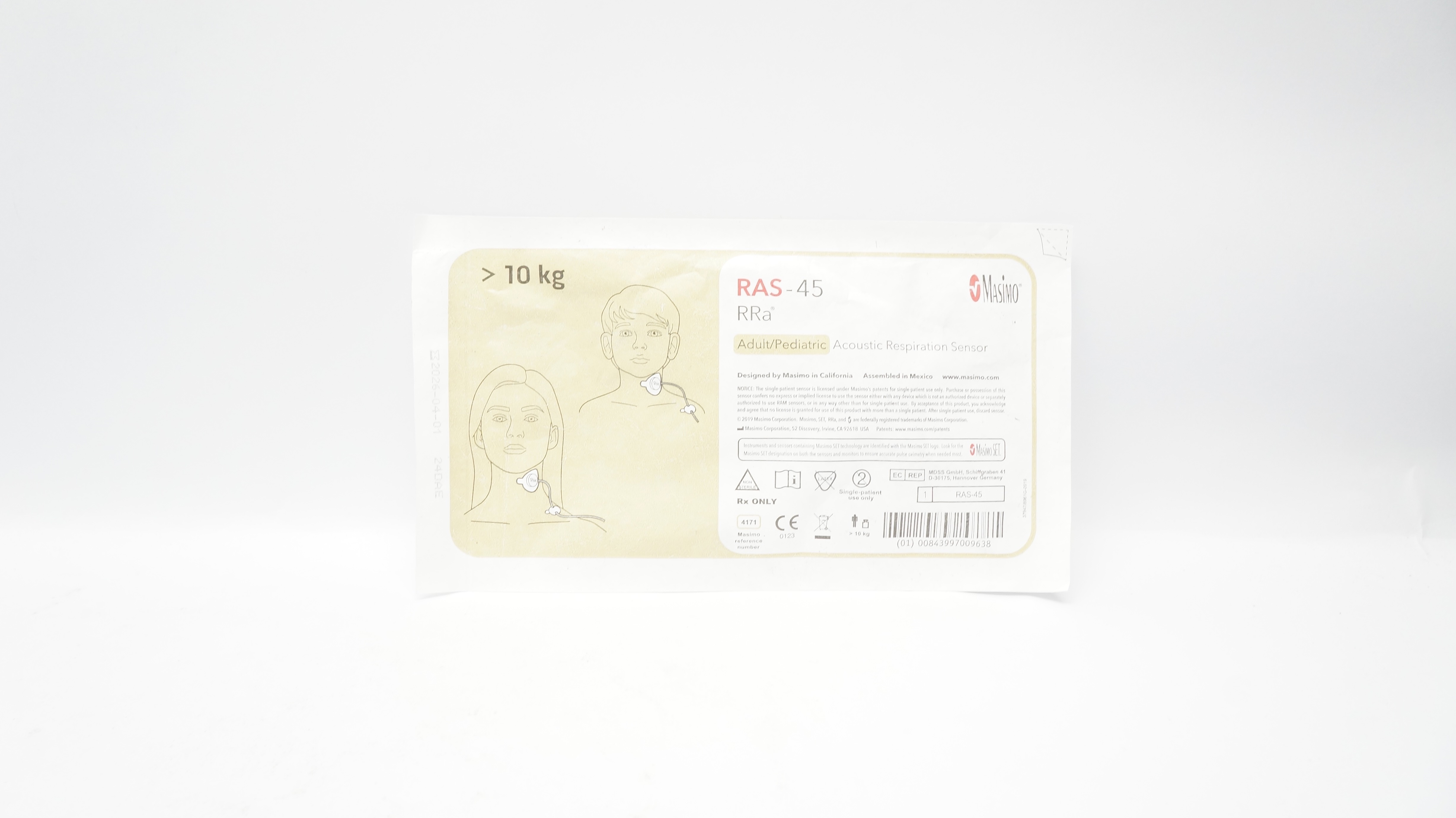 Masimo 4171 RRa Adult/Pediatric Acoustic Respiration Sensor >10kg