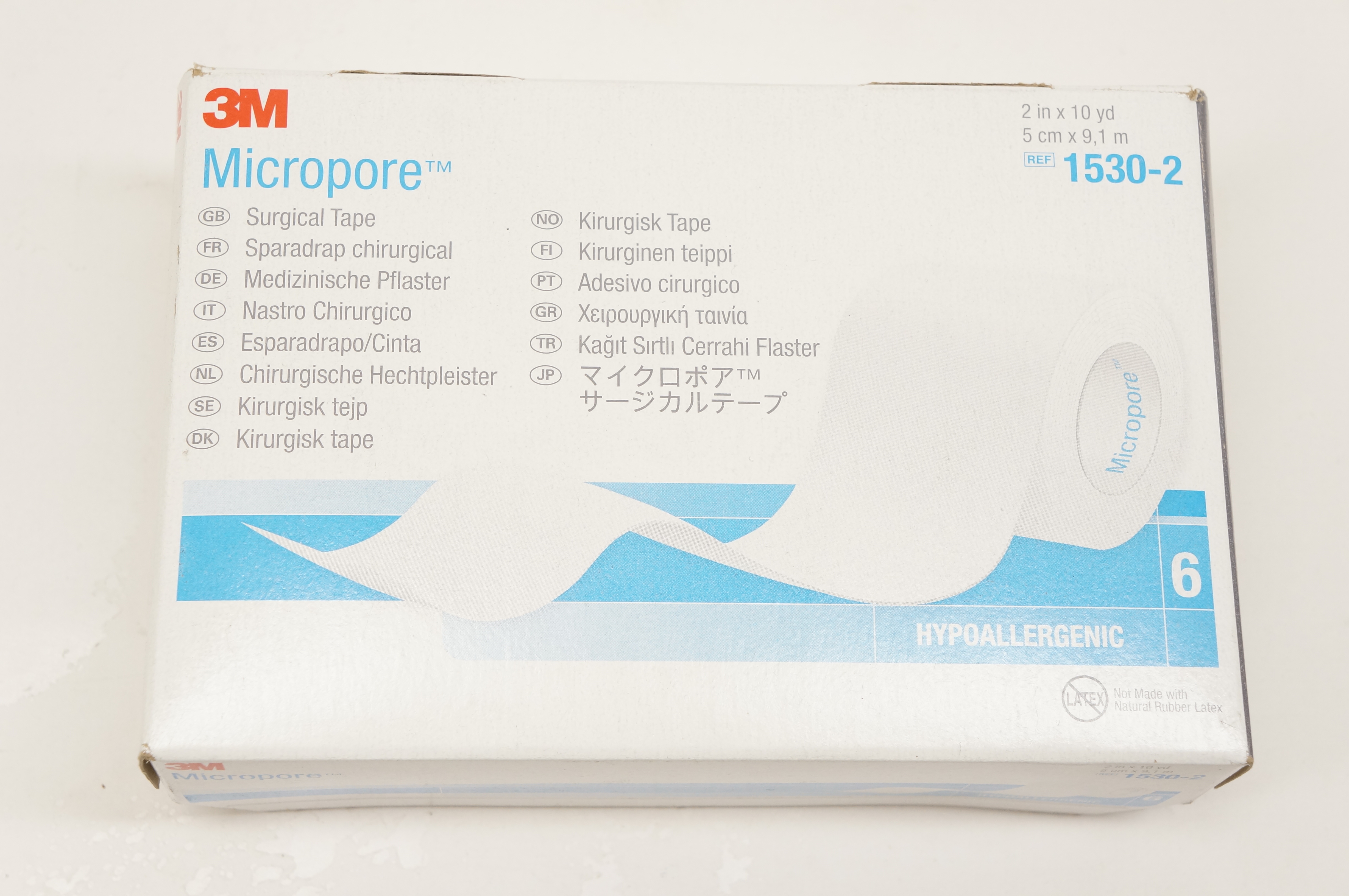 3M 1530-2 Micropore Surgical Tape 2inch x 10yd - Box of 6