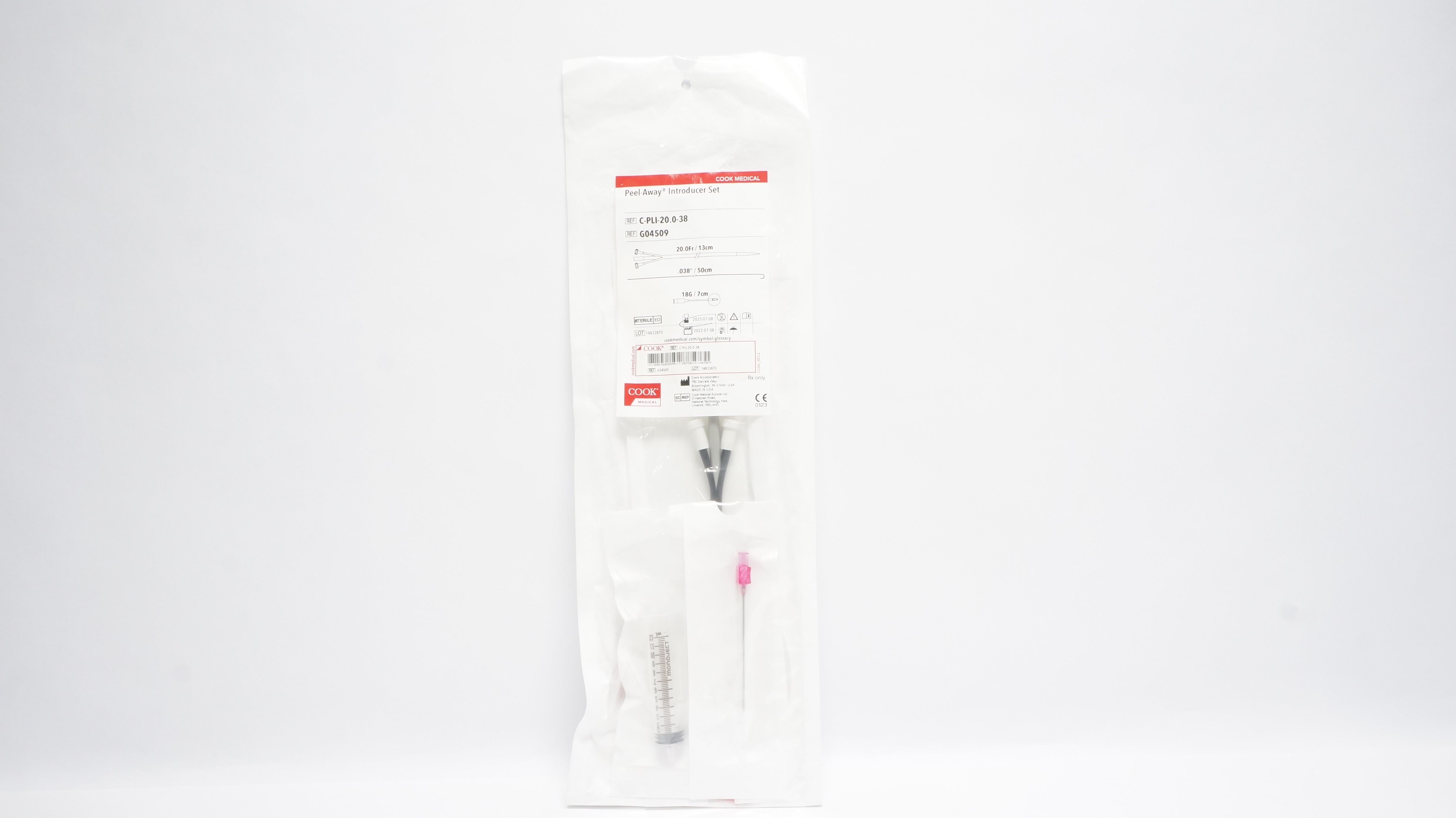 Cook Medical G04509 Peel-Away Introducer Set 20.0Fr x .038In (x)