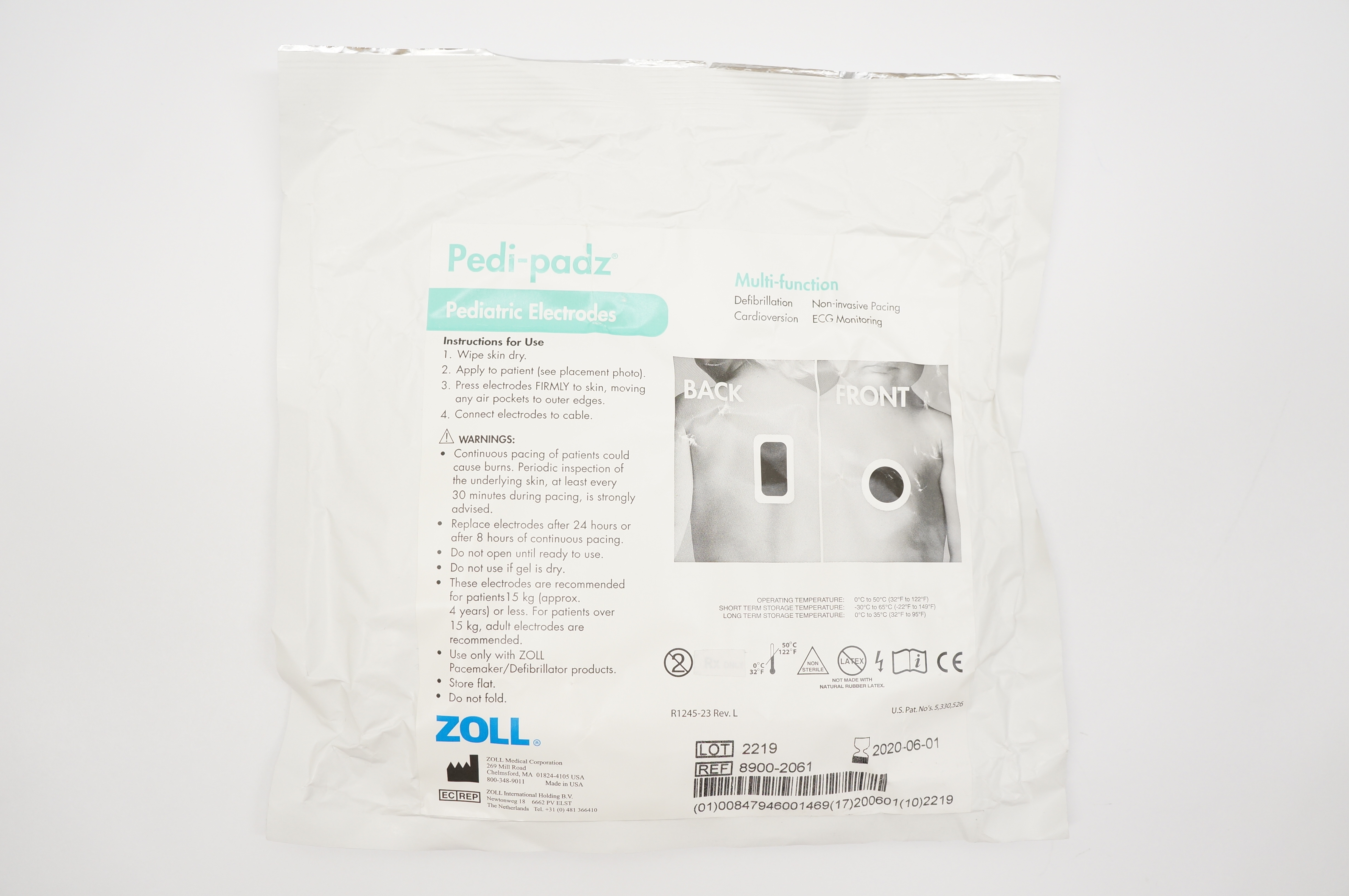 ZOLL 8900-2061 Pedi-padz Multi-function Pediatric Electrodes (x)