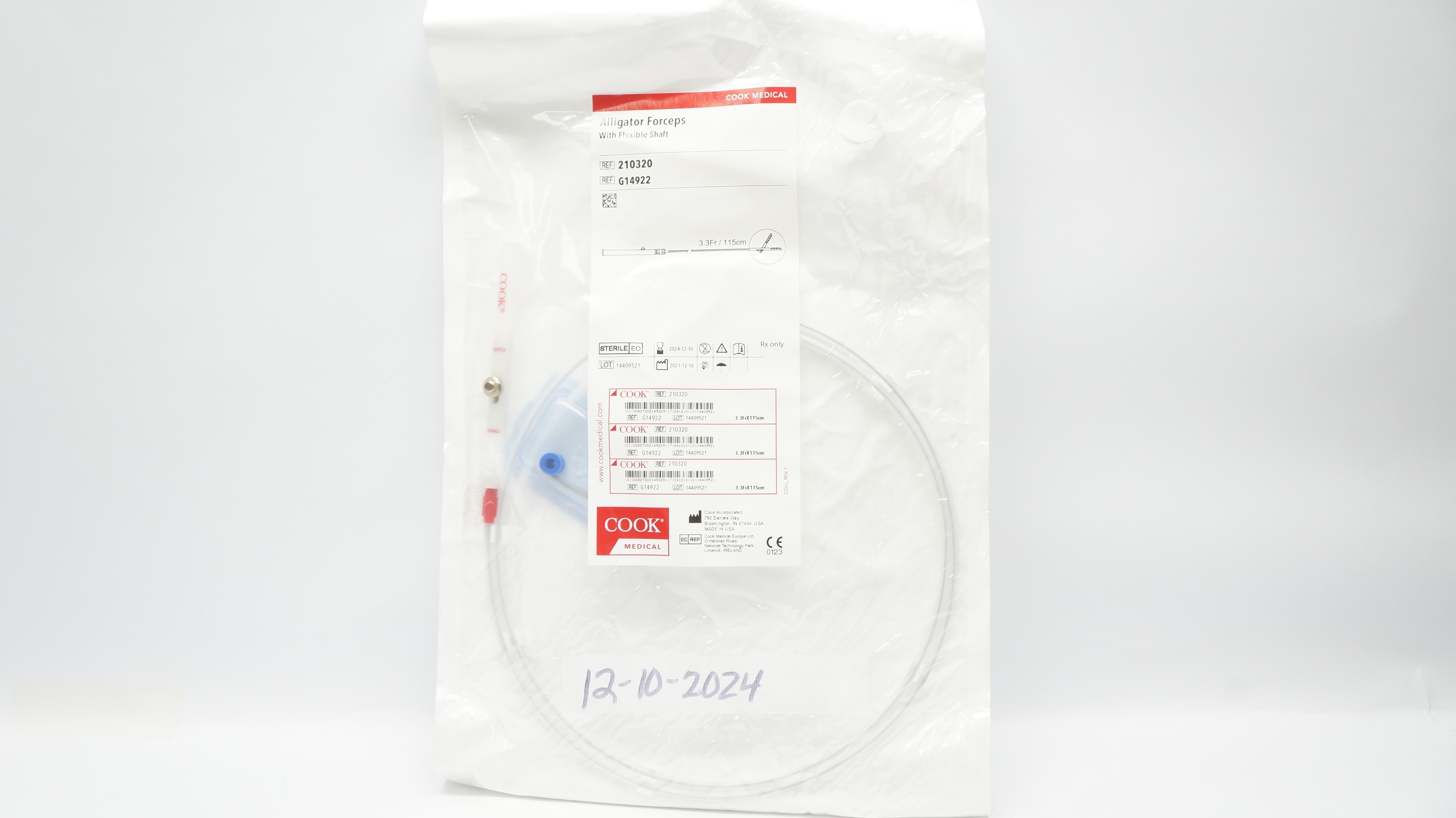 Cook Medical G14922 Alligator Forceps 3.3Fr x 115cm (x)