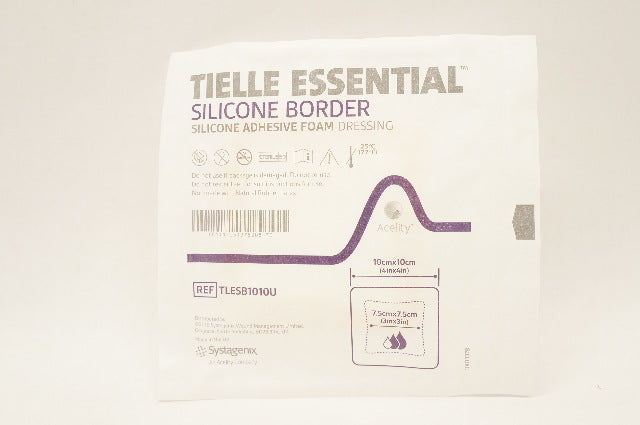 Systagenix TLESB1010U Tielle Essential Border Adhesive Foam Dressing 4x4inch (x)