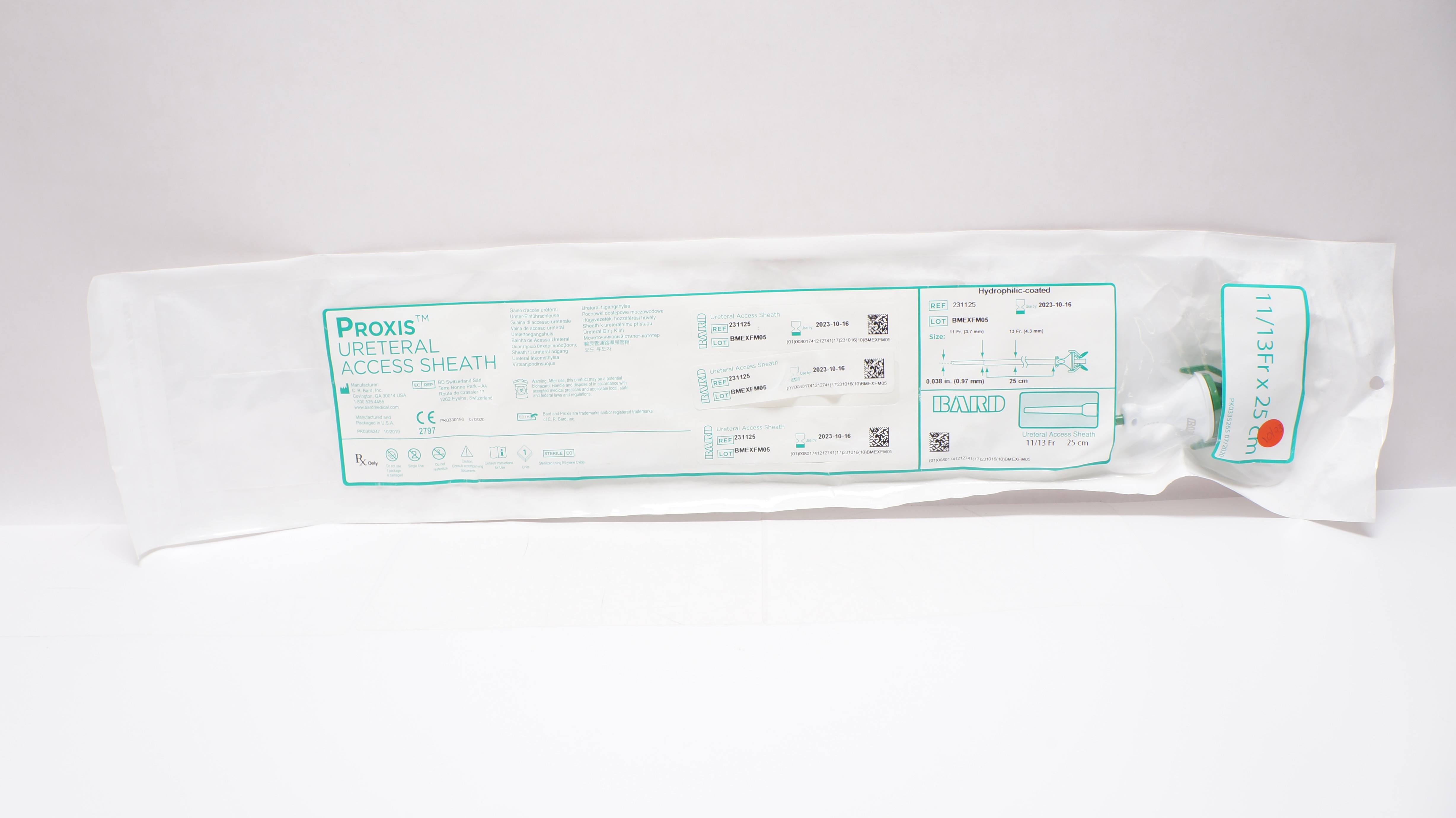 Bard 231125 Proxis Ureteral Access Sheath 11/13Fr 25cm x 0.38inch (x)