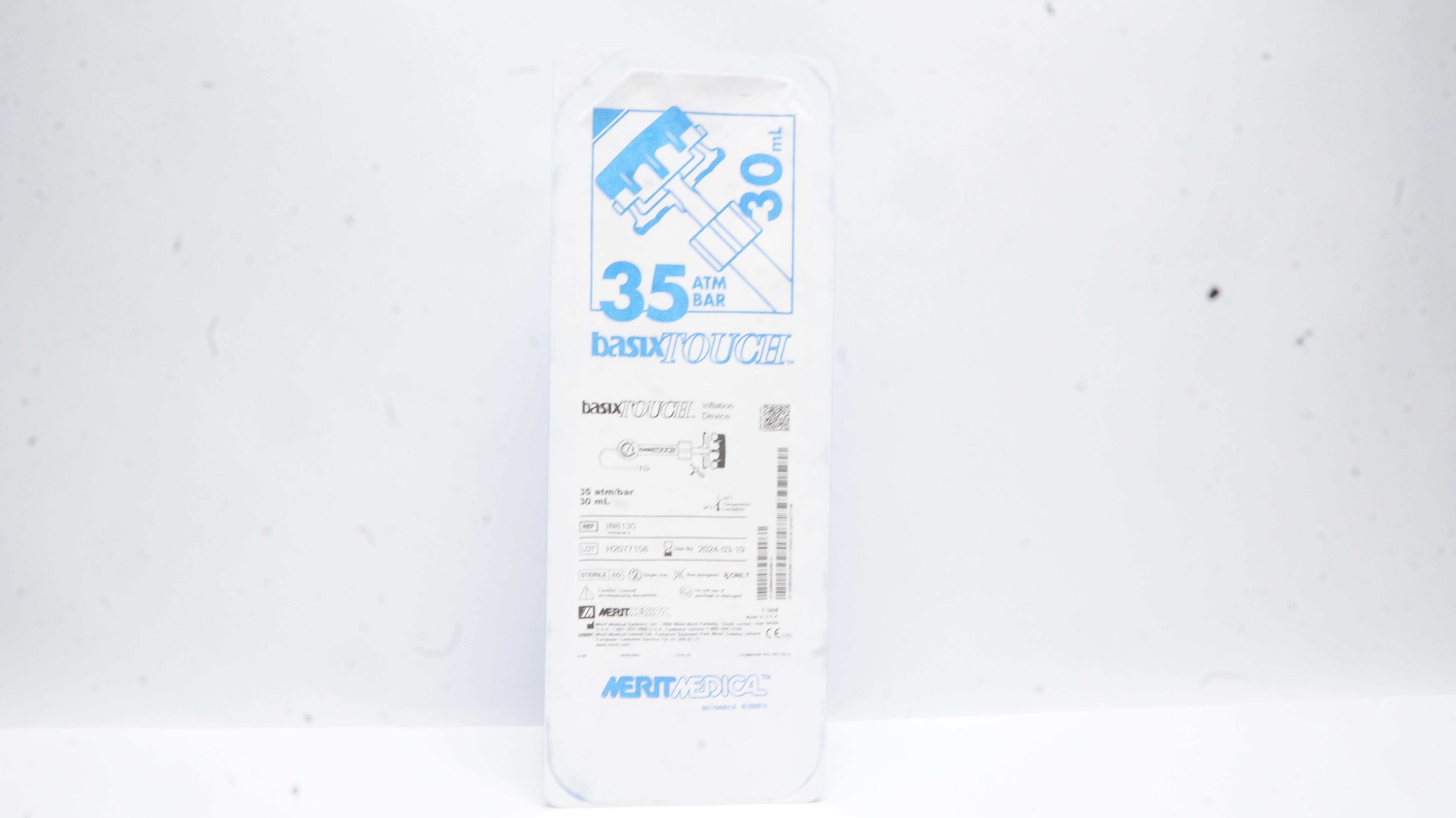 MeritMedical IN8130 BasixTouch Inflation Device 35atm/bar x 30mL (x)