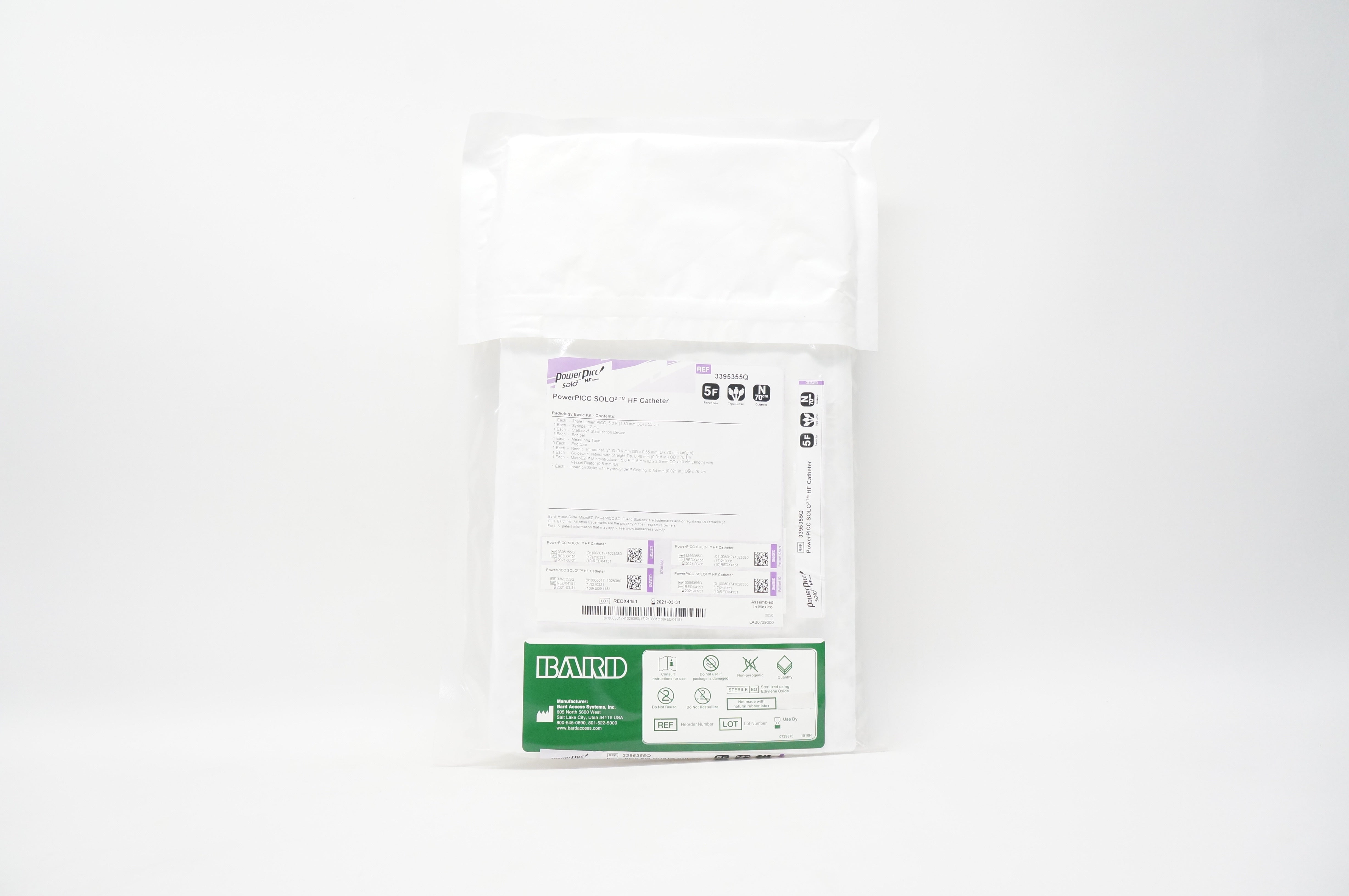 Bard 3395355Q PowerPICC SOLO² HF Catheter 5F x 70cm (x)