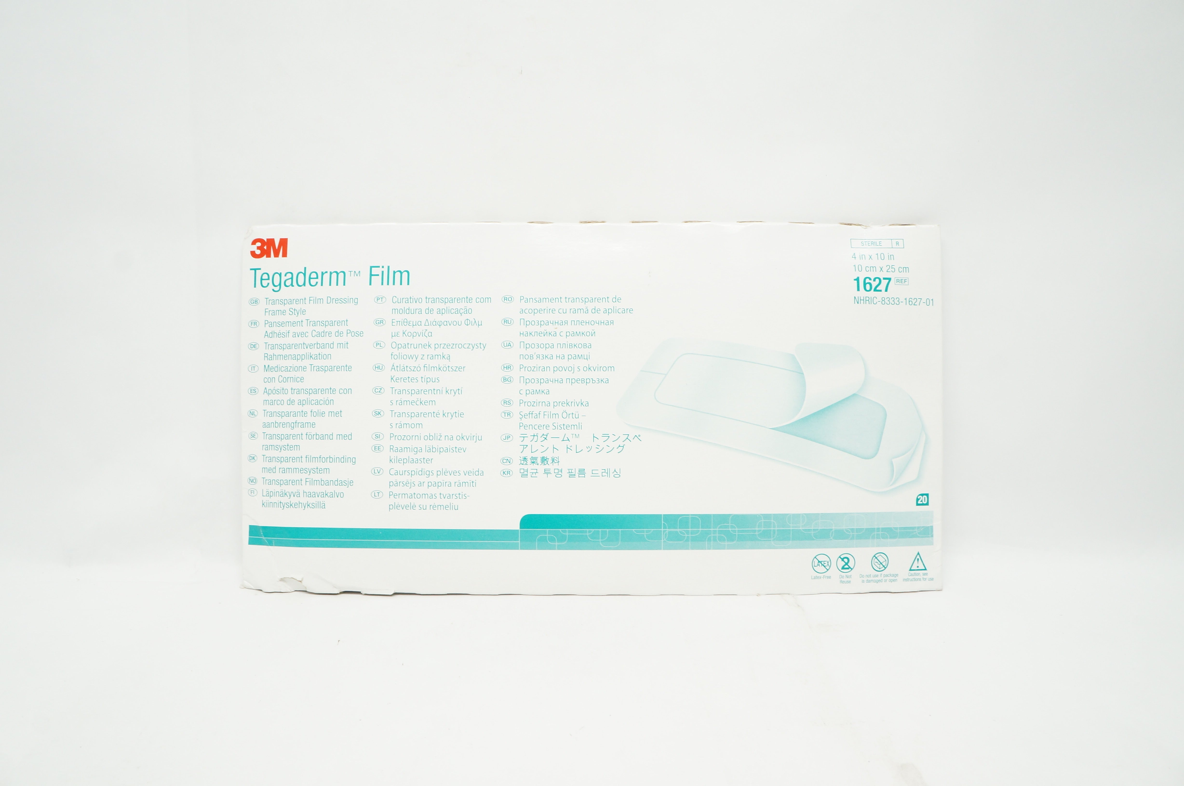 3M 1627 Tegaderm Film 4inch x 10inch - Pack of 20