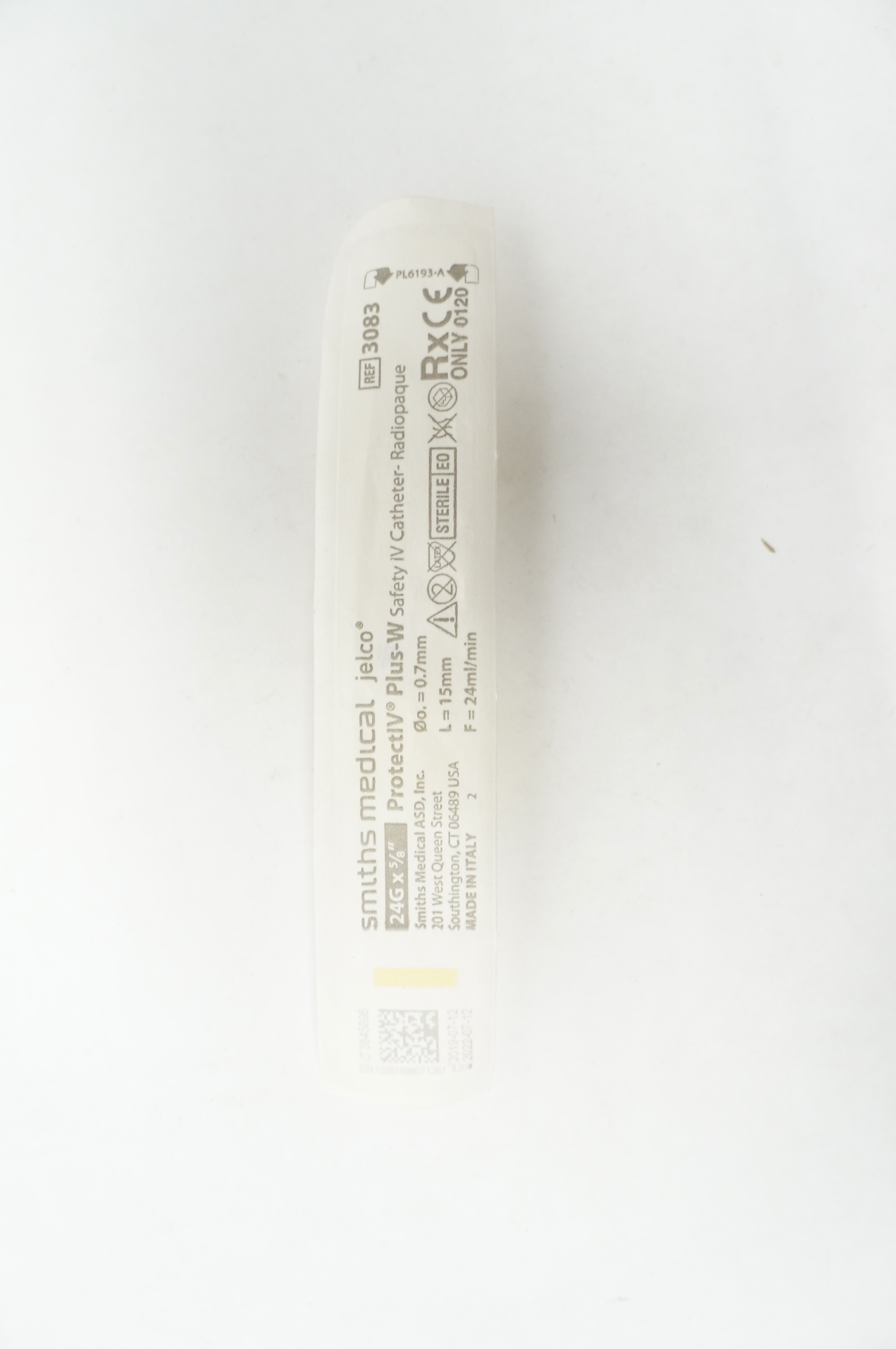 Smiths Medical 3083 Jelco Protect IV Plus-W Safety IV Cath. 24G x 5/8 inch (x)