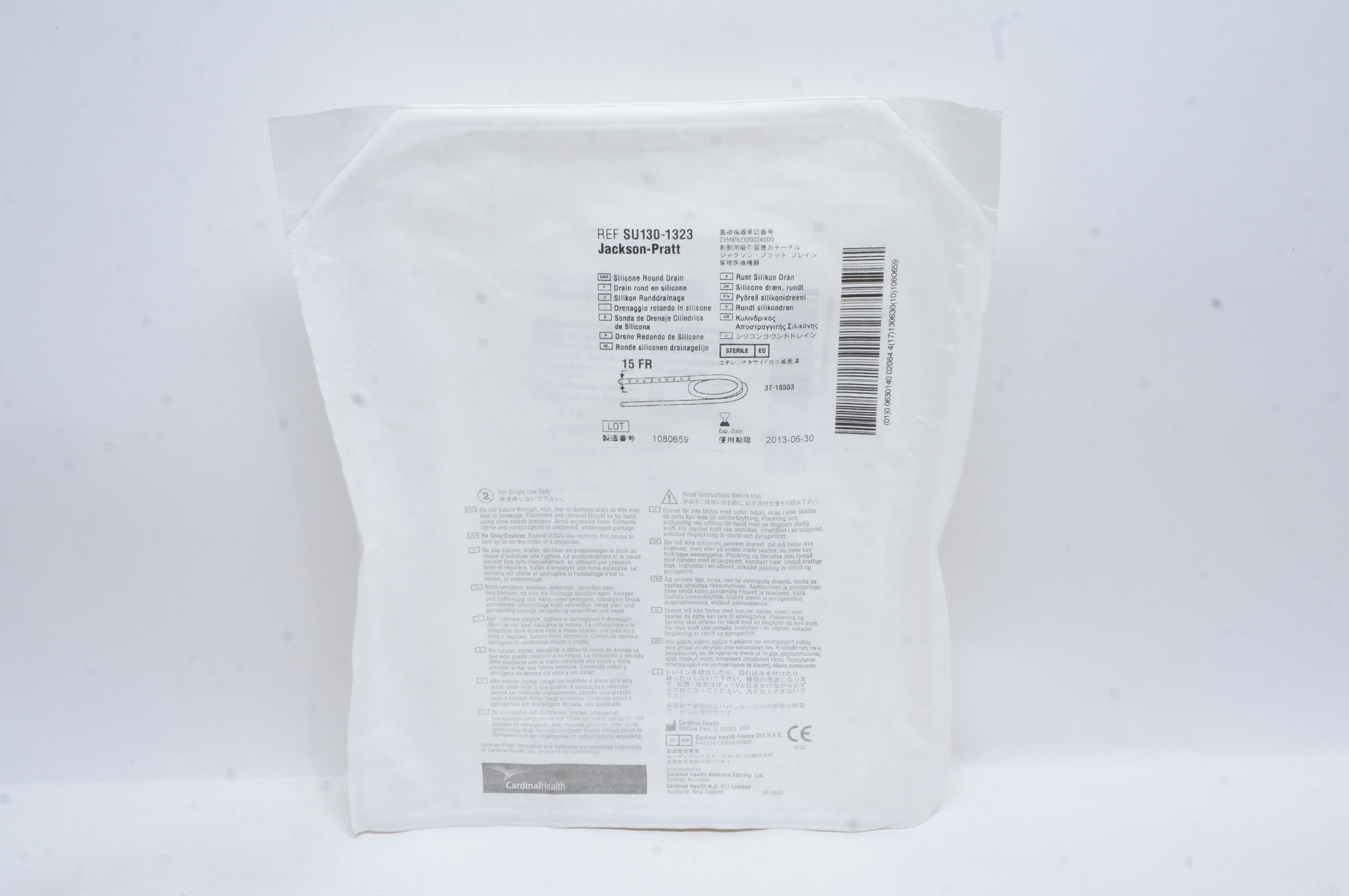 Cardinal Health SU130-1323 Jackson-Pratt Silicone Round Drain 15Fr. (x)