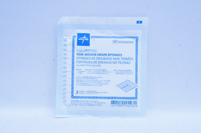 Medline NON256000 Non-Woven Drain Sponges 6-Ply, 4inch x 4inch - Pack of 2