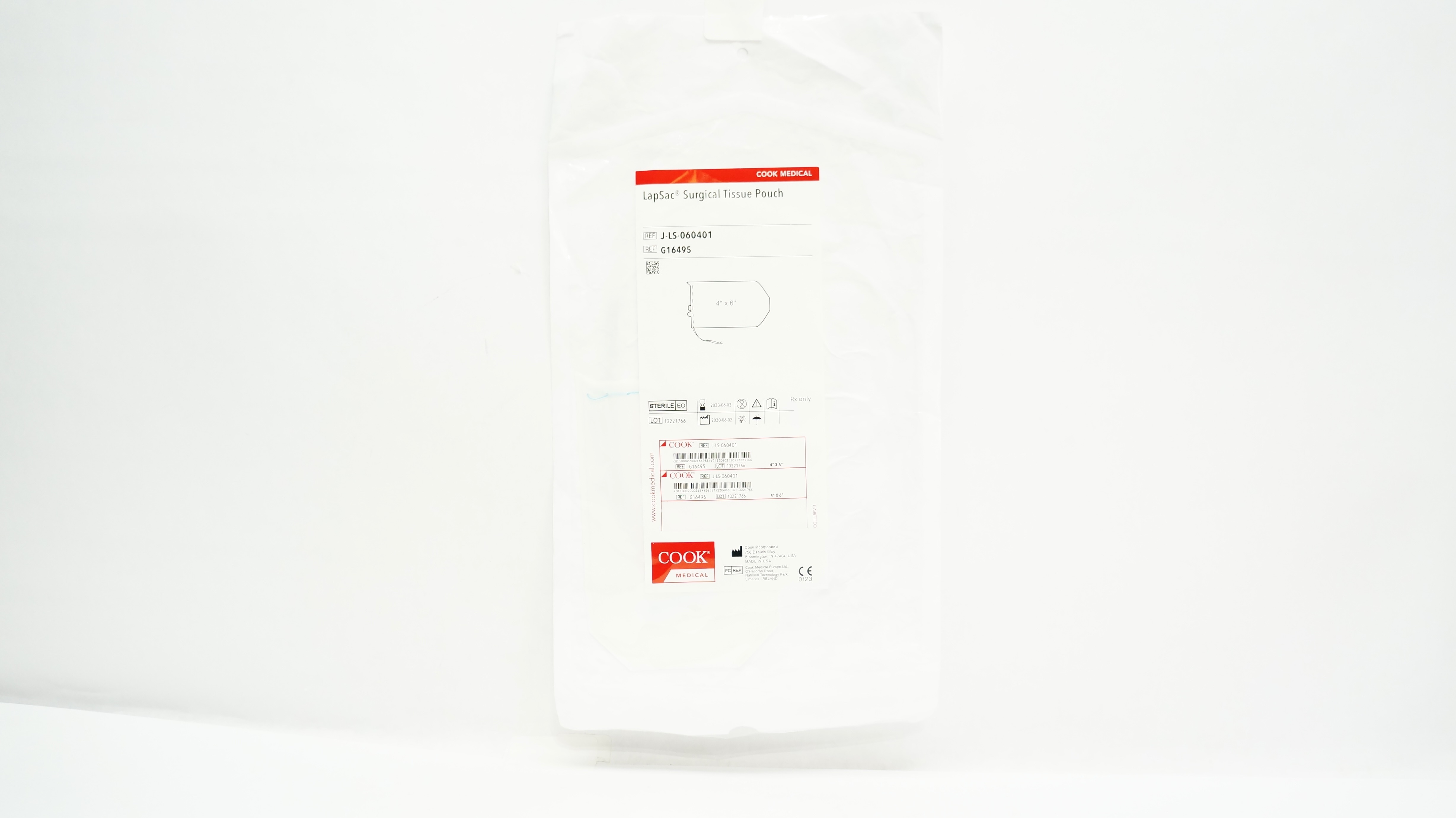 Cook Medical G16495 LapSac Surgical Tissue Pouch 4inch x 6inch