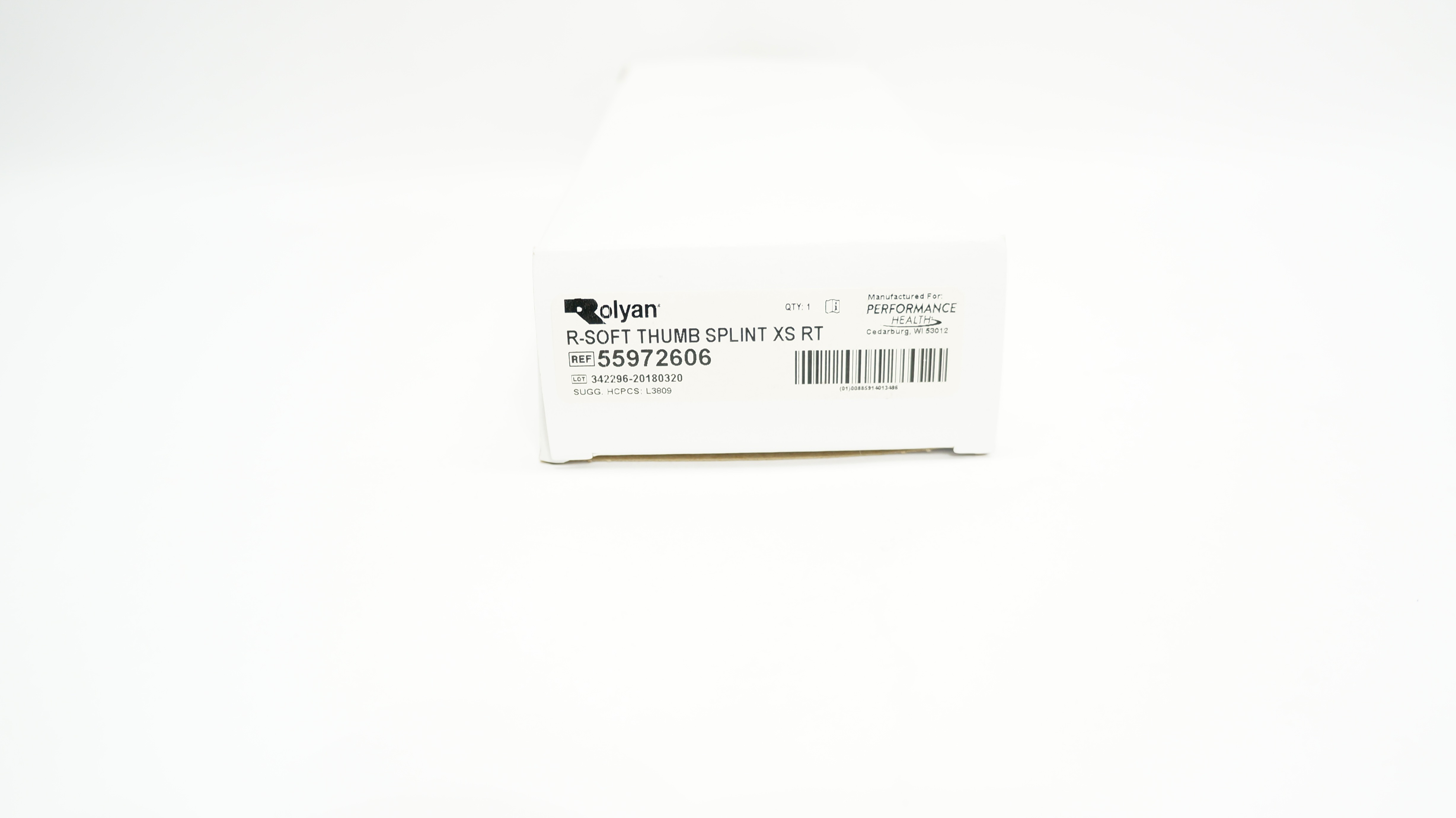 Rolyan 55972606 R-Soft Thumb Splint XSmall, Right