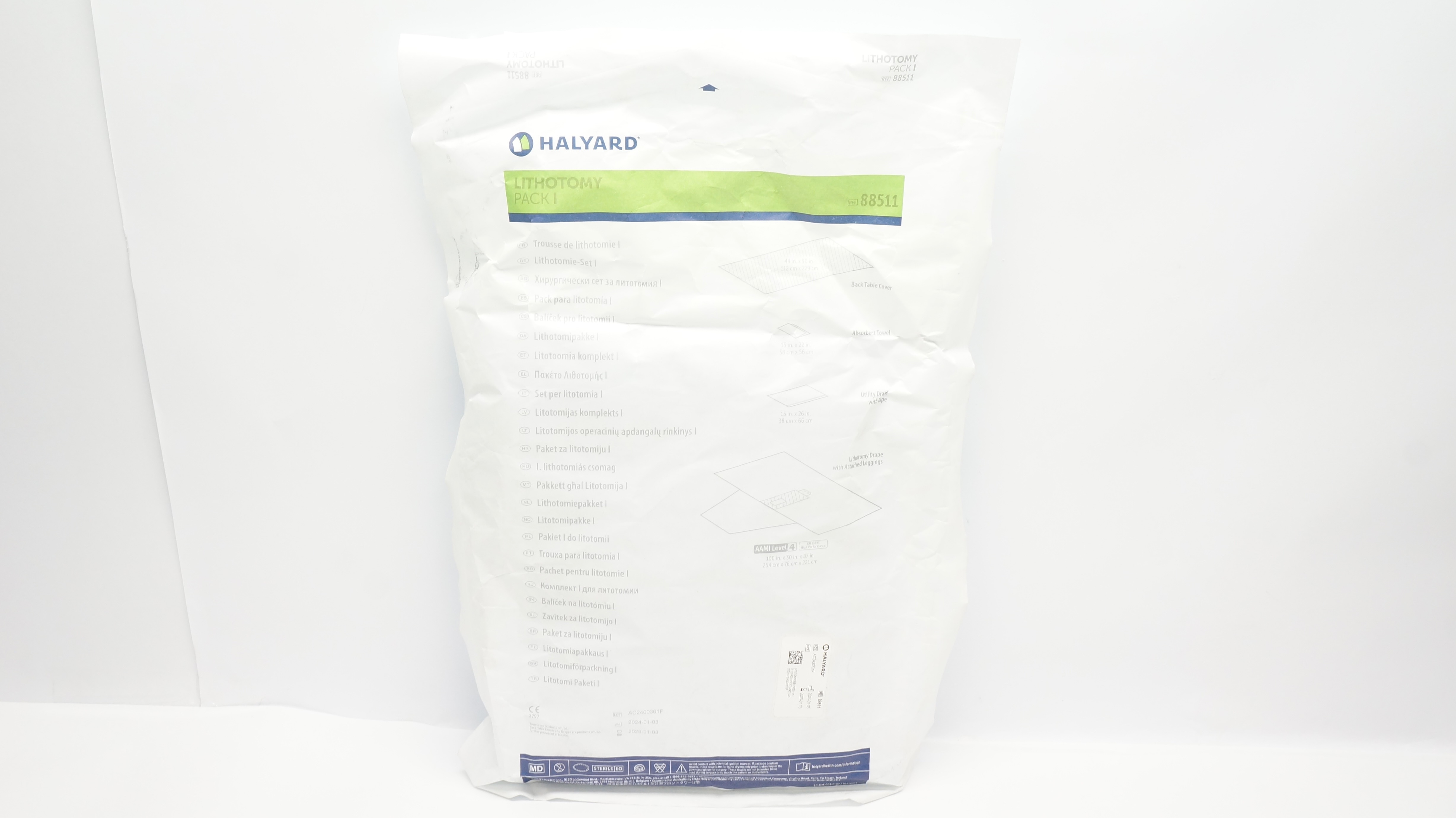 Halyard 88511 Lithotomy Pack I 44inch x 90inch