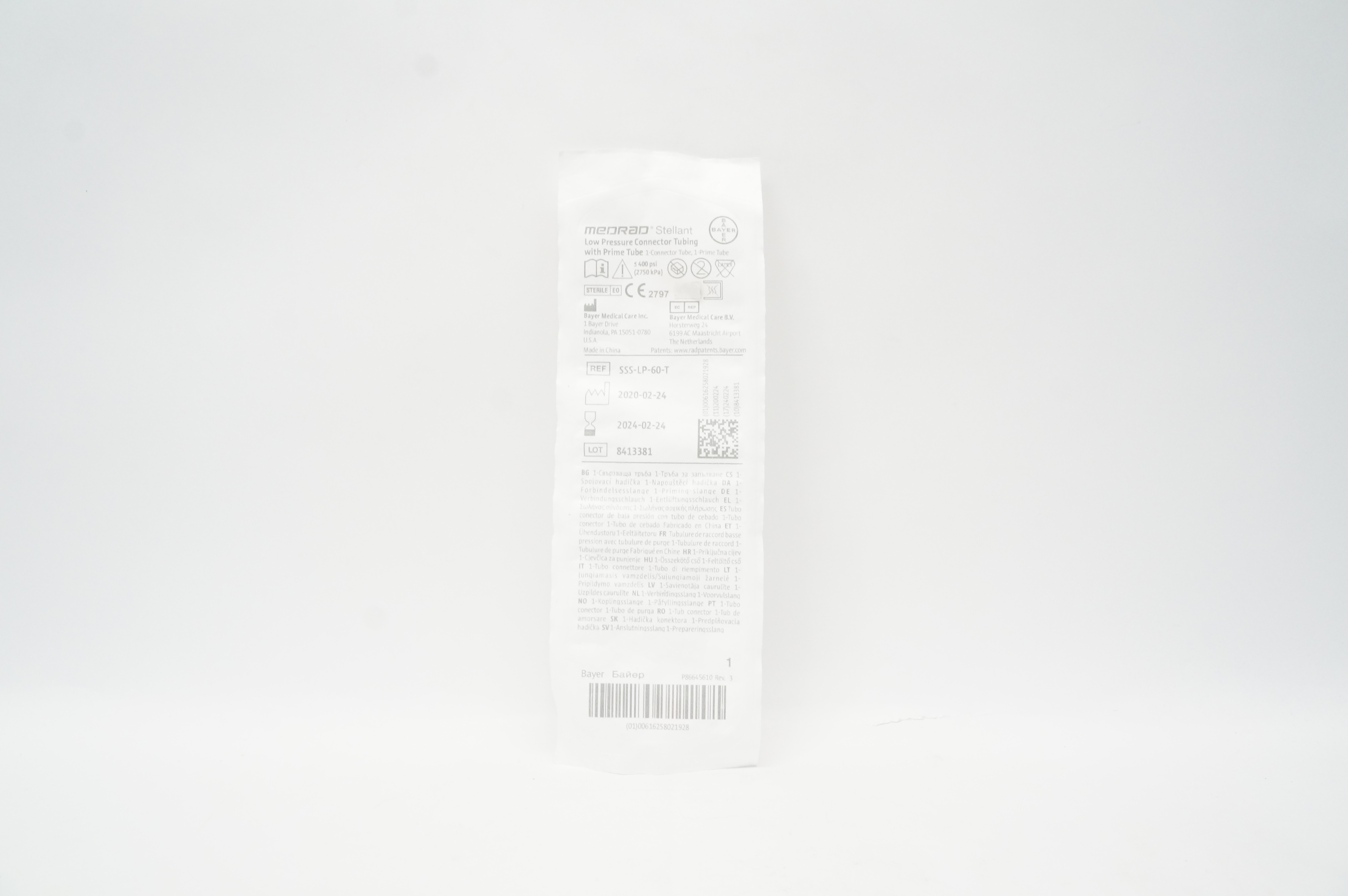 Bayer SSS-LP-60-T Medrad Stellant Low Pressure Connector Tubing