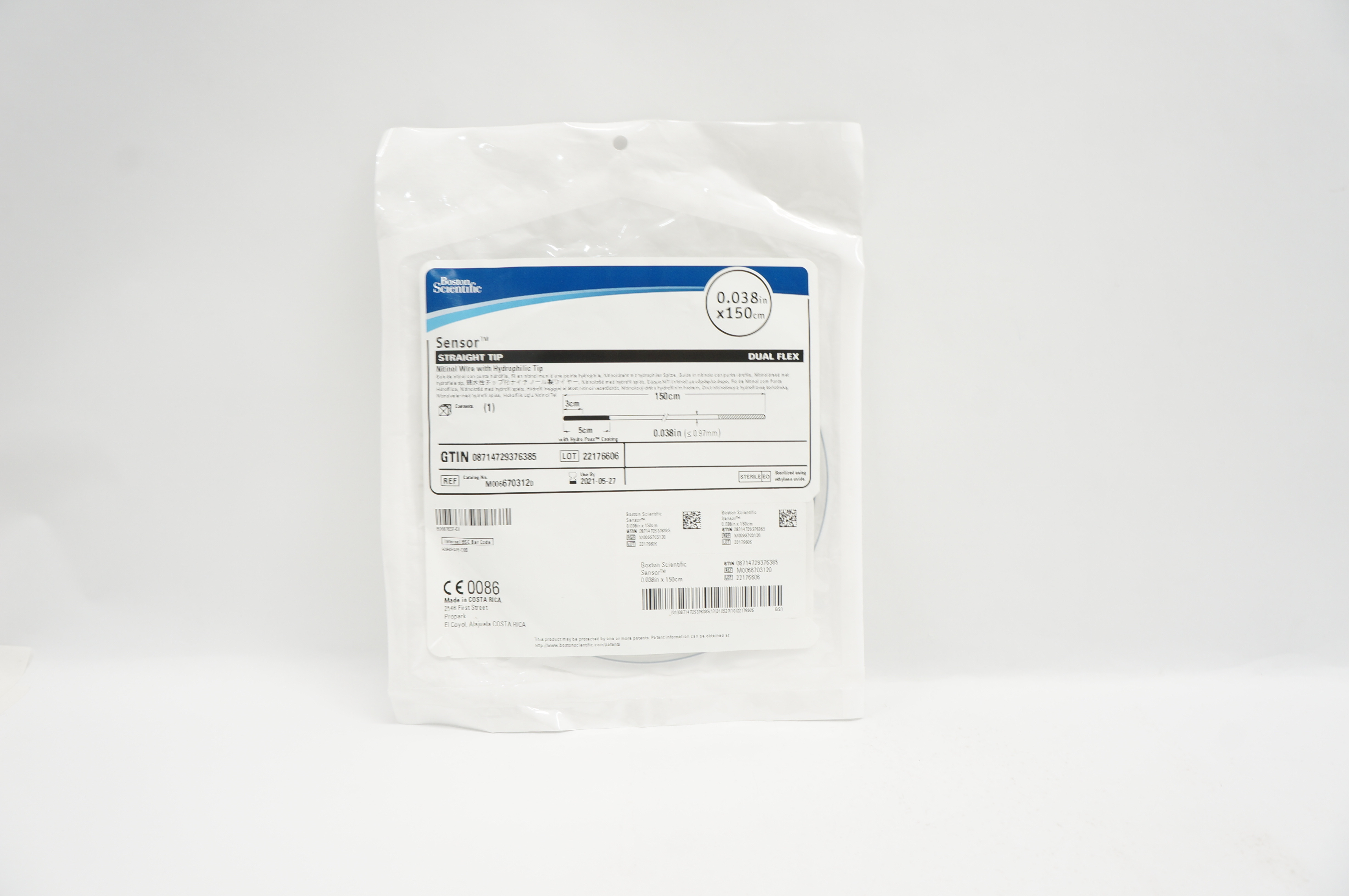 Boston Scientific 670312 Sensor Straight Tip Dual Flex 0.038inch x 150cm (x)