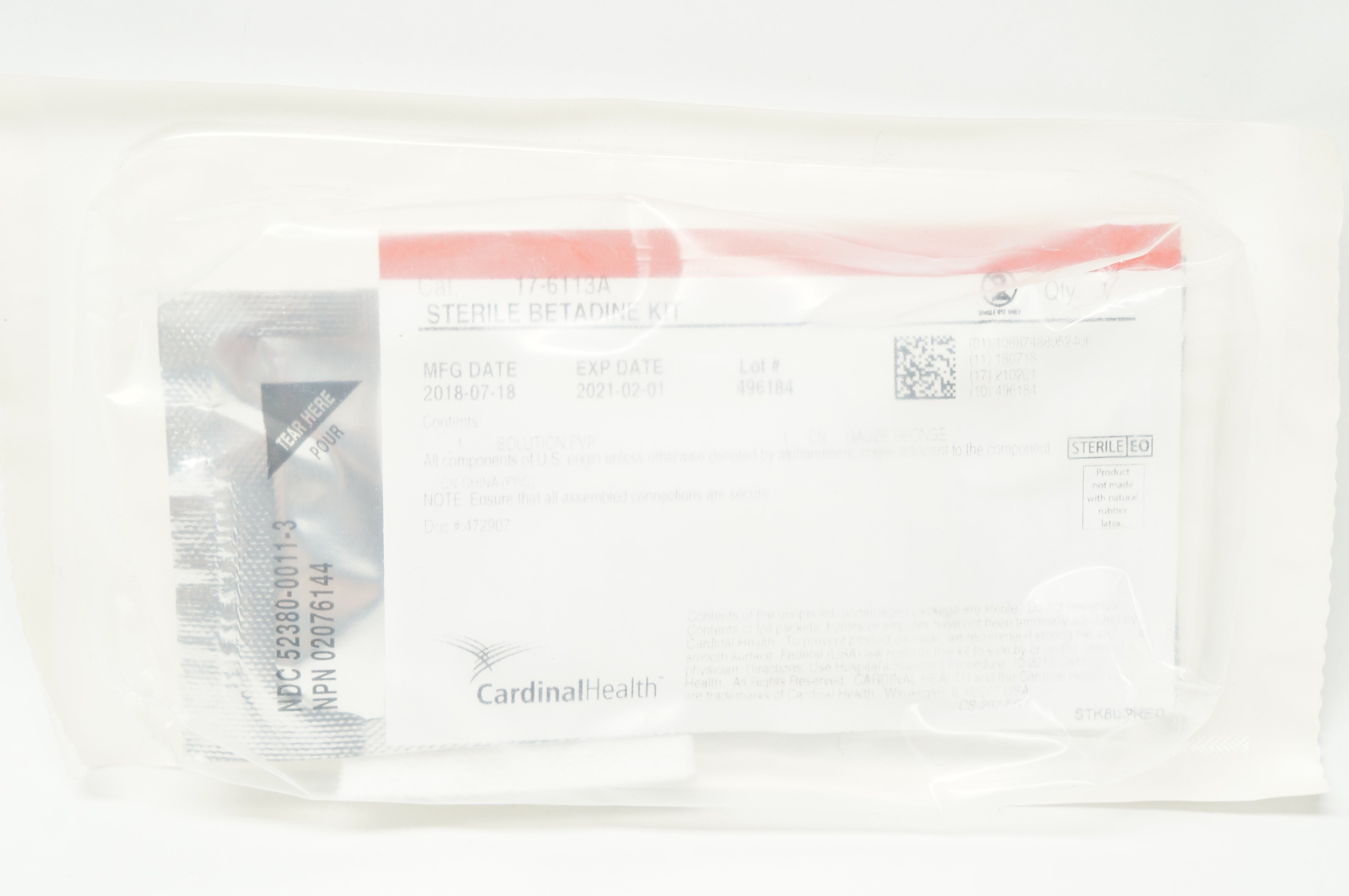 Cardinal Health 17-6113A Sterile Betadine Kit (x)