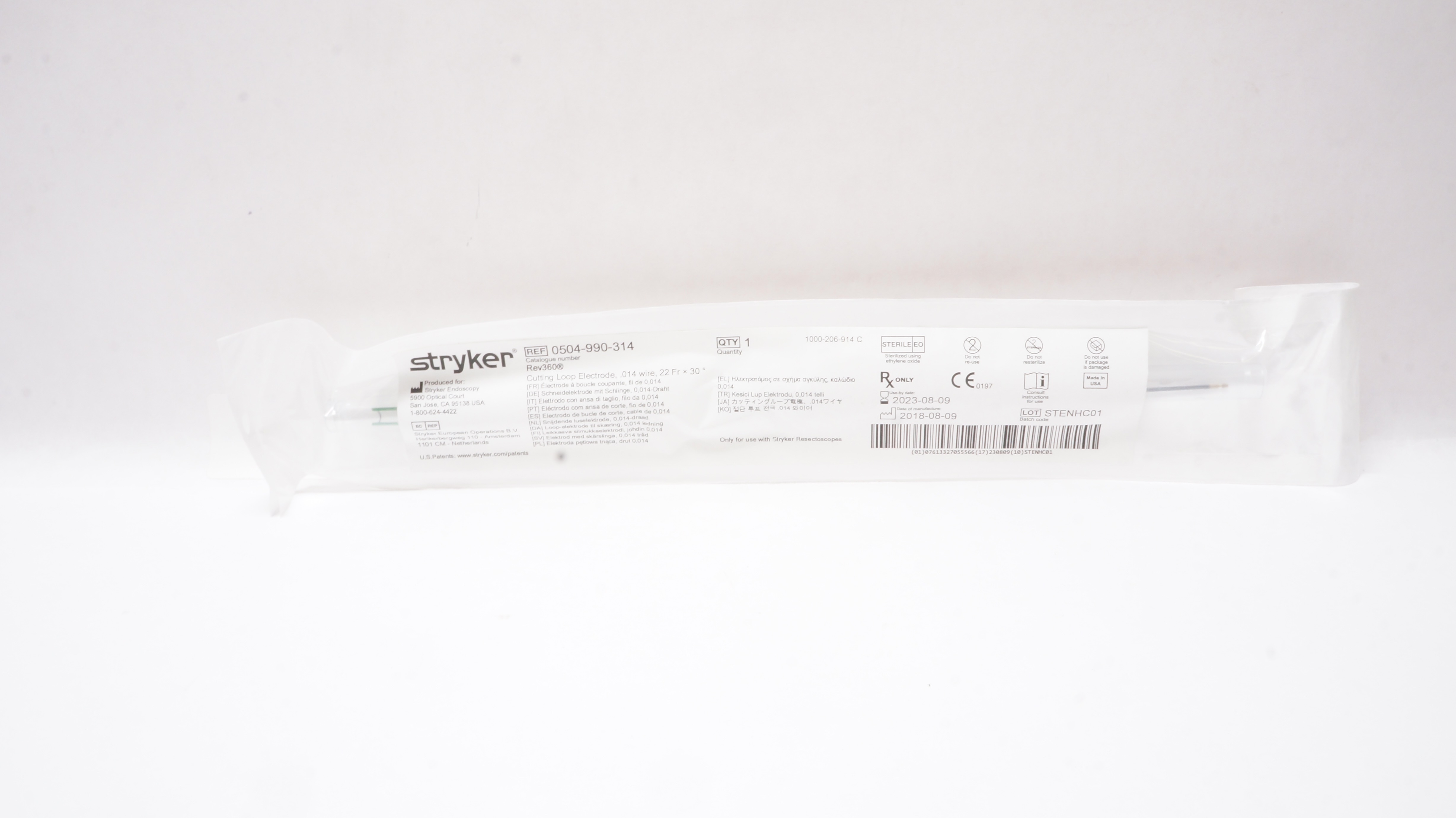 Stryker 0504-990-314 Cutting Loop Electrode .014 Wire 22Fr x 30degree