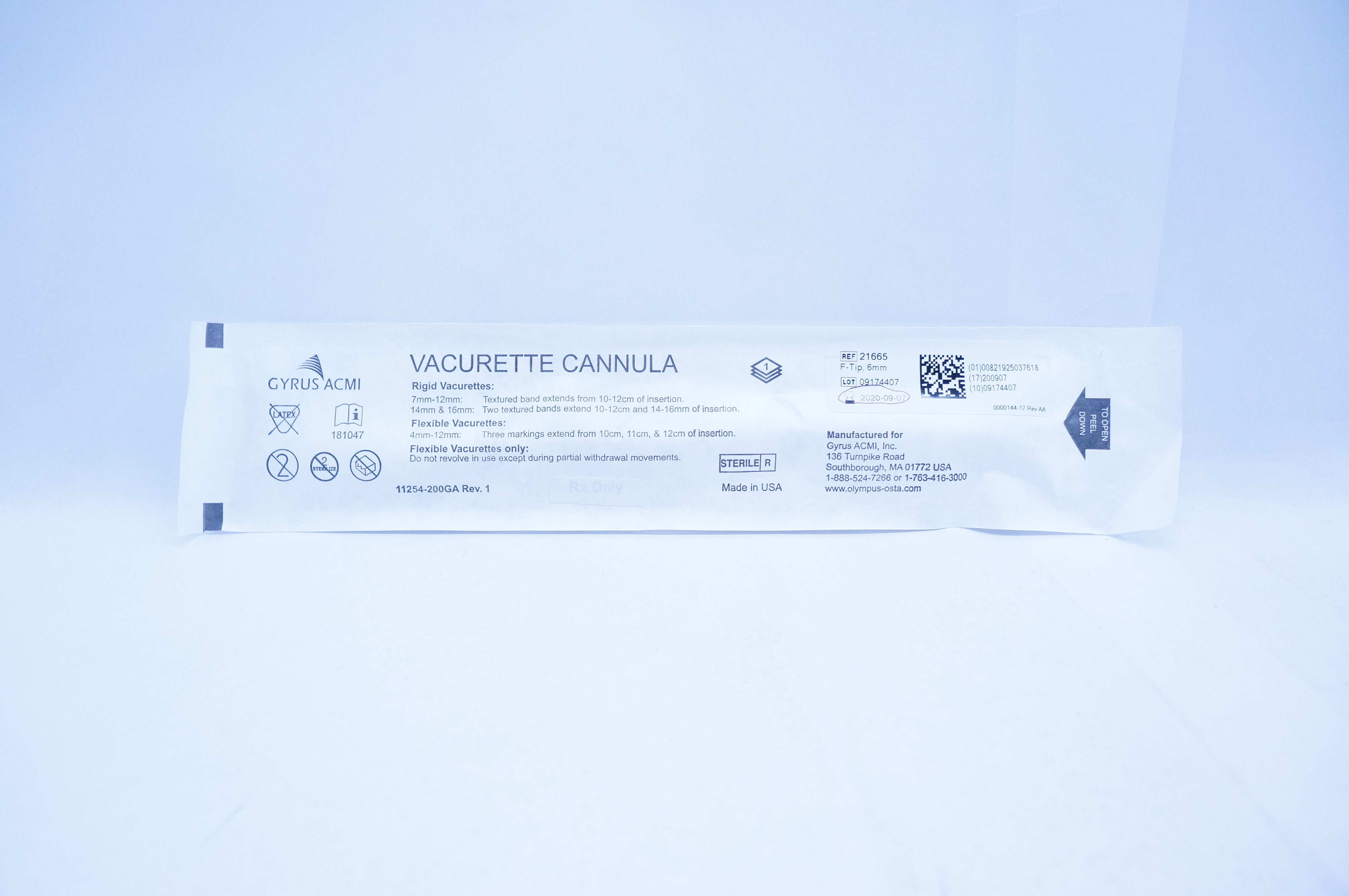 Gyrus ACMI 21665 Vacurette Cannula F-Tip, 6mm (x)