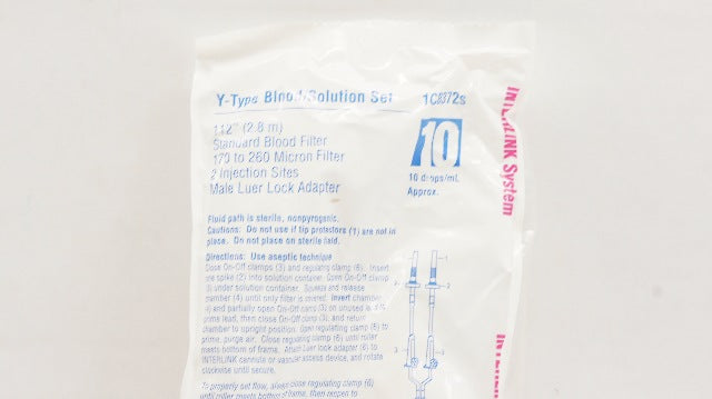 Baxter 1C8372s Y-Type Blood/Solution Set 112inch 10 drops/ml Approx.