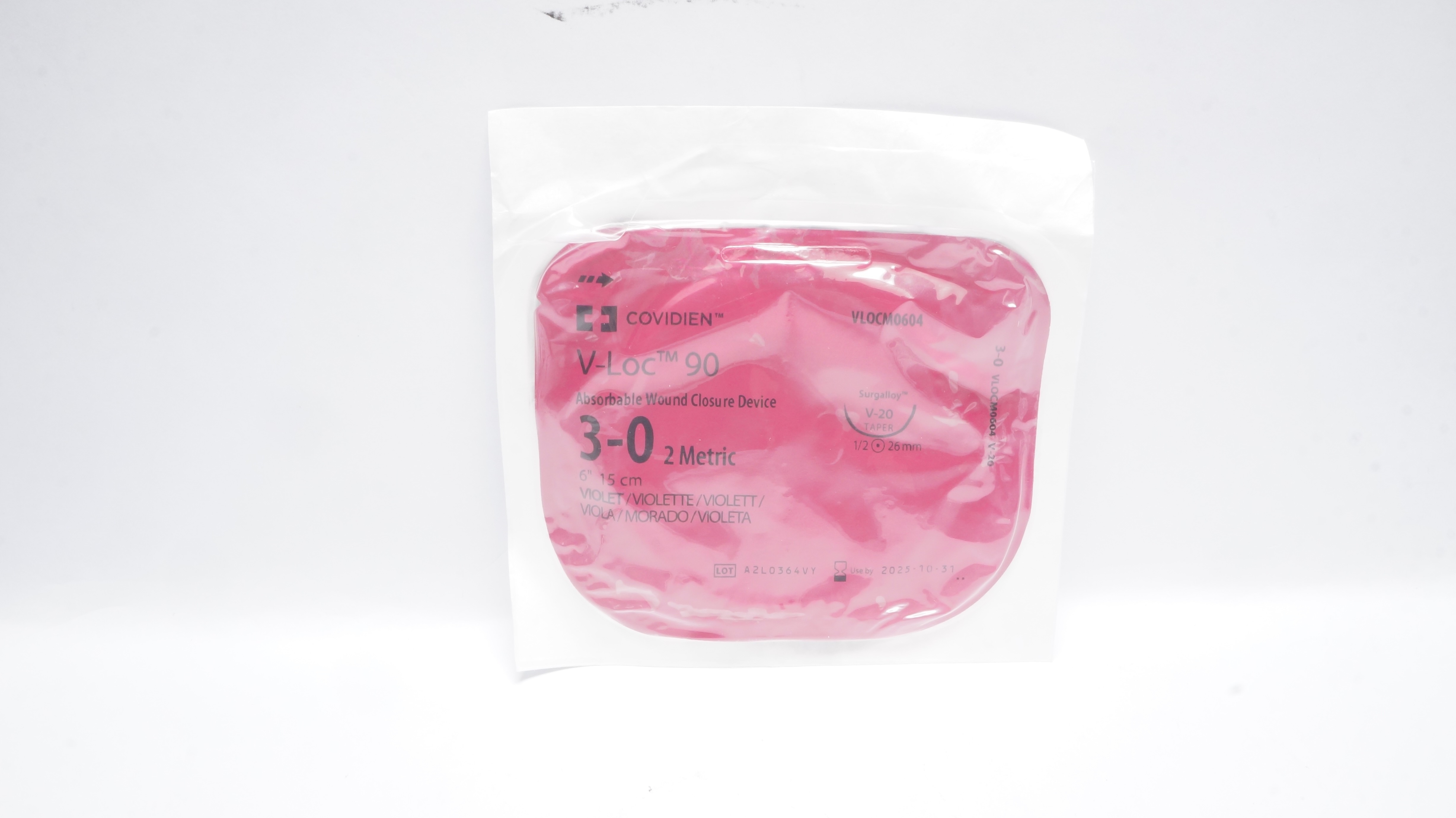 Covidien VLOCM0604 3-0 2Metric,V-Loc90 Absorbable Wound Closure Device V-20Taper