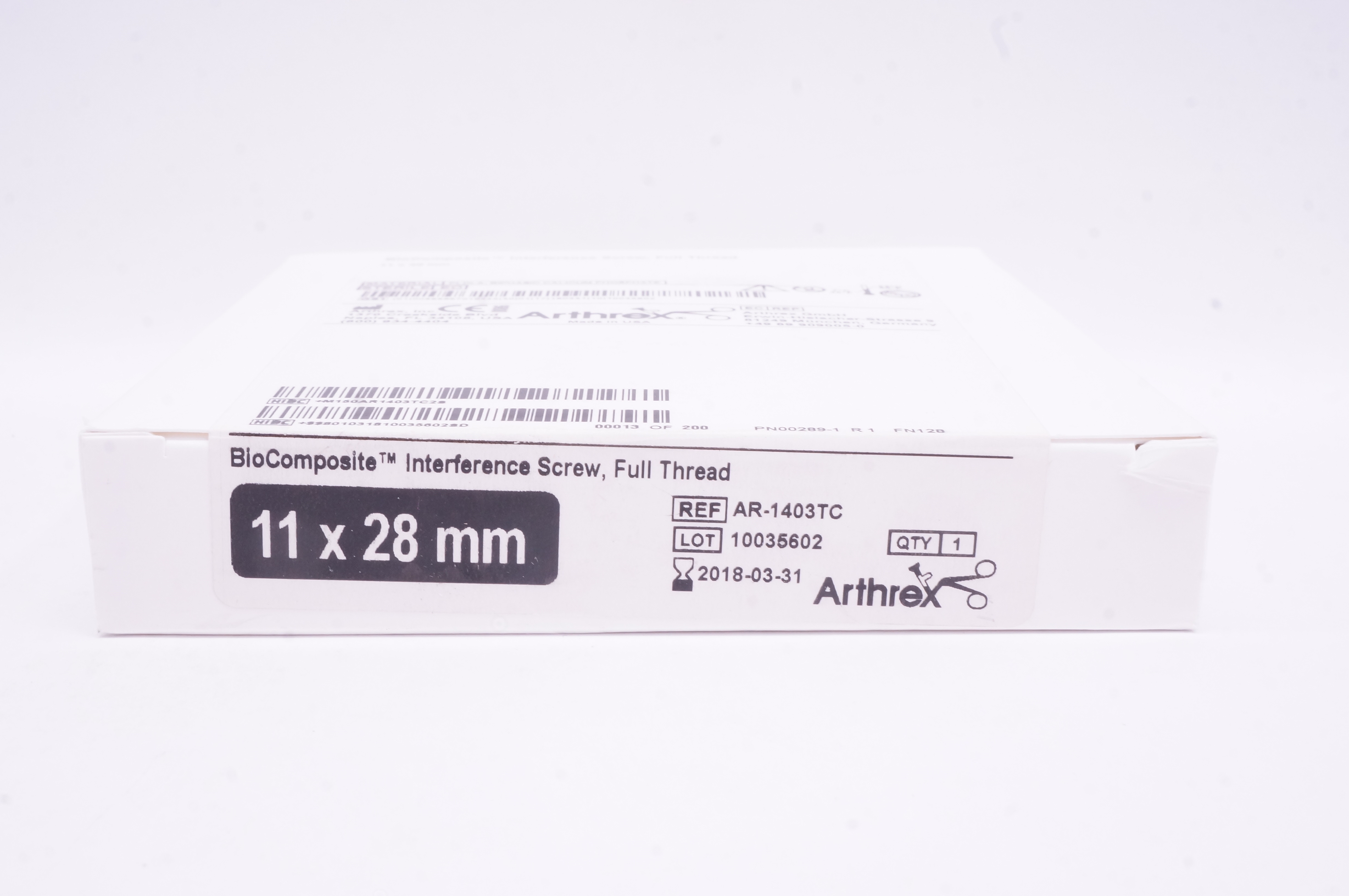 Arthrex AR-1403TC BioComposite Interference Screw 11 x 28mm, Full Thread (x)