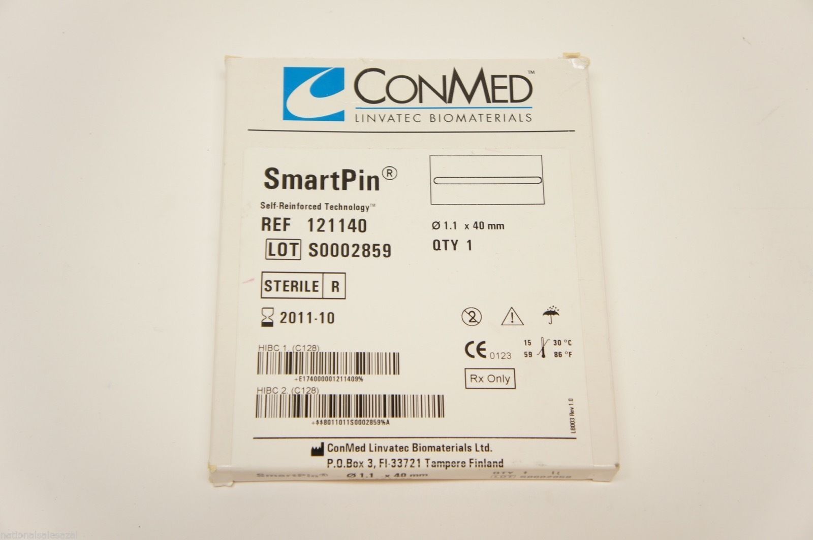 121140 ~ ConMed SmartPin Self-Reinforced Technology 1.1 x 40mm (x)