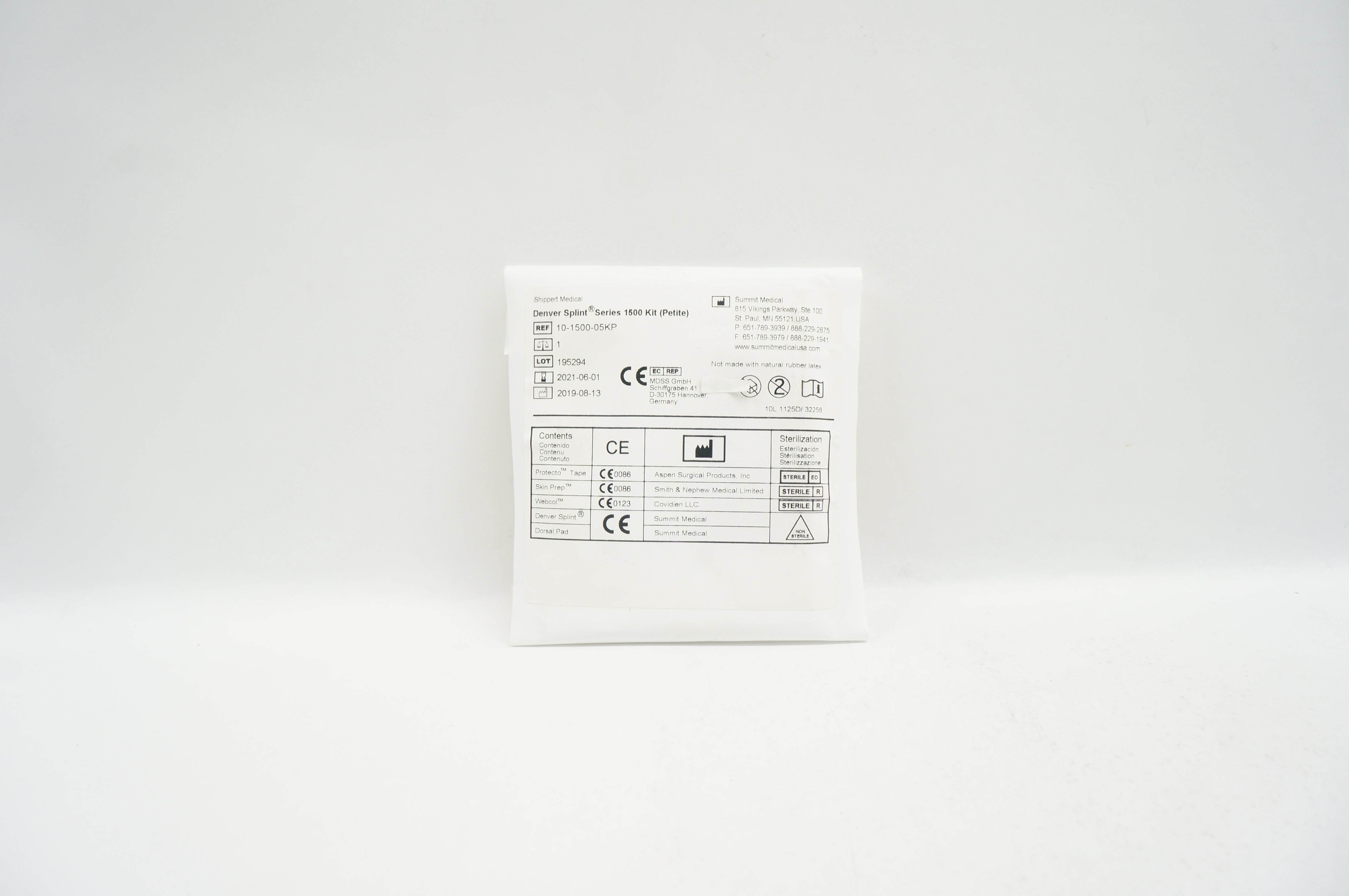 Shippert Medical 10-1500-05KP Denver Splint Series 1500Kit Petite (x)