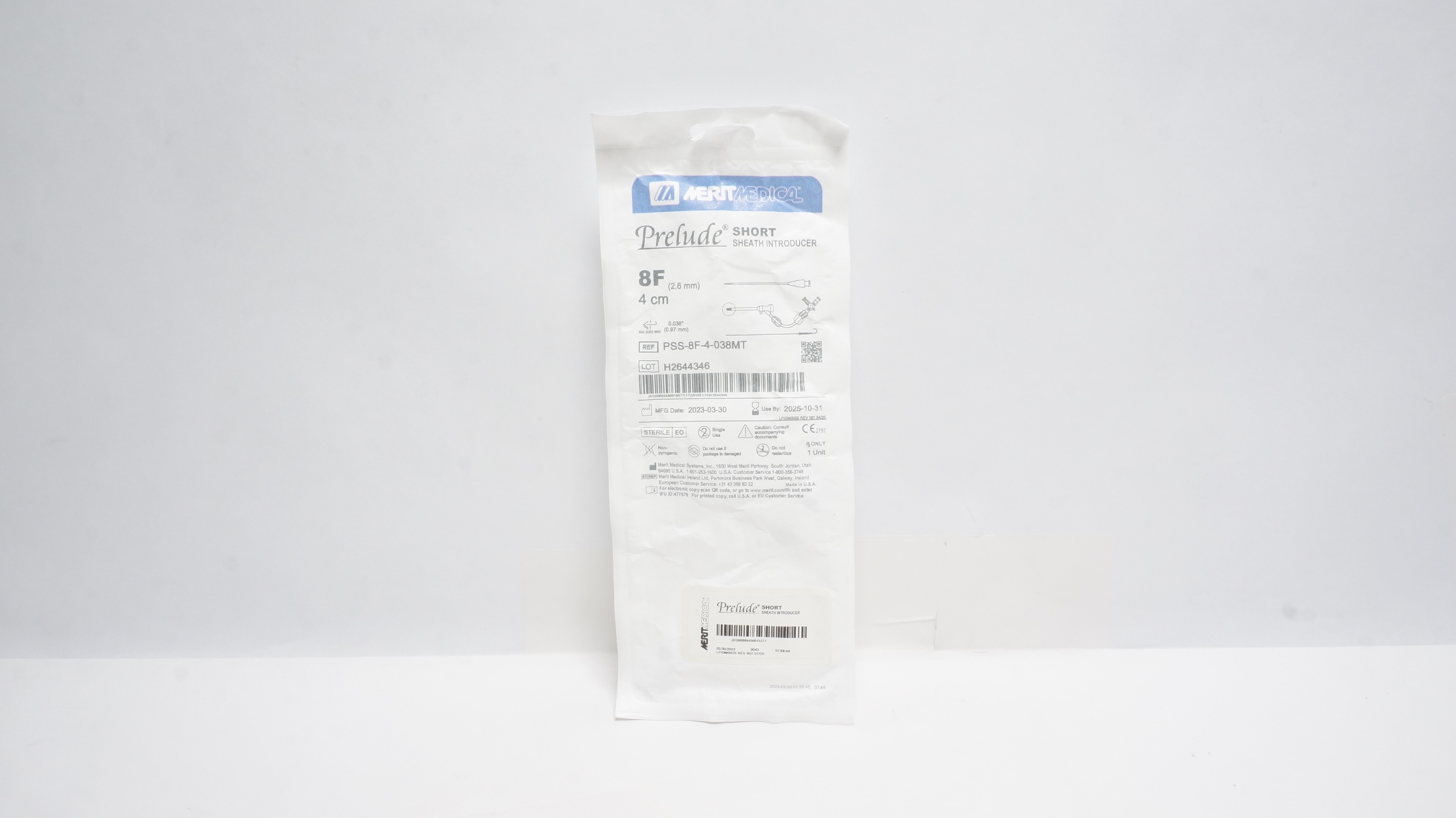 Merit Medical PSS-8F-4-038MT Prelude Short Sheath Introducer 8F x 4cm (x)