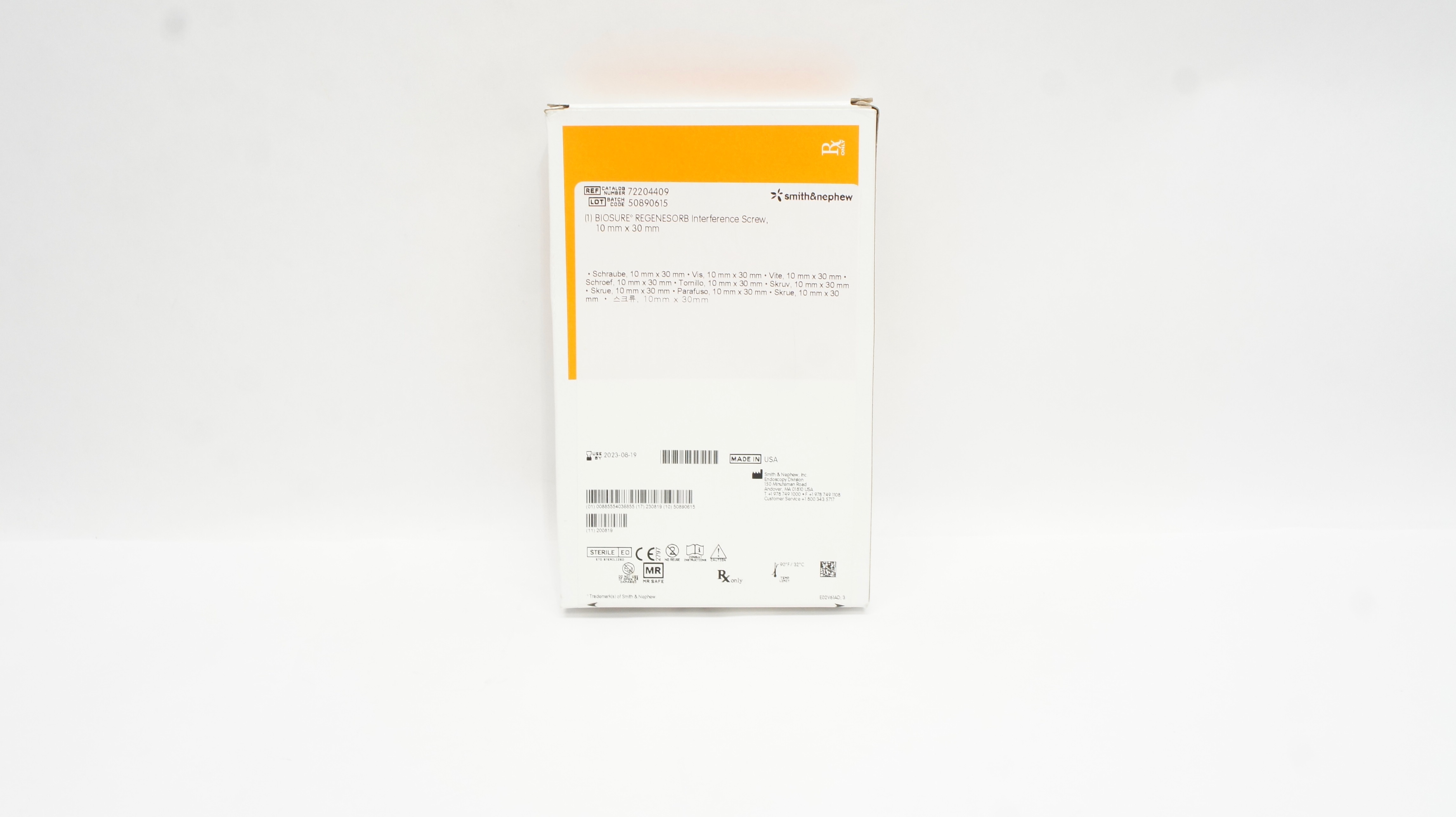 Smith&Nephew 72204409 Biosure Regenesorb Intererence Screw 10mm x 30mm (x)
