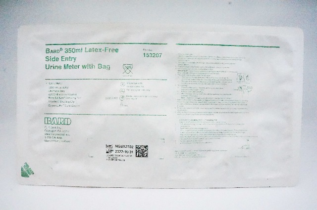 Bard 153207 350ml Latex-Free Side Entry Urine Meter with Bag