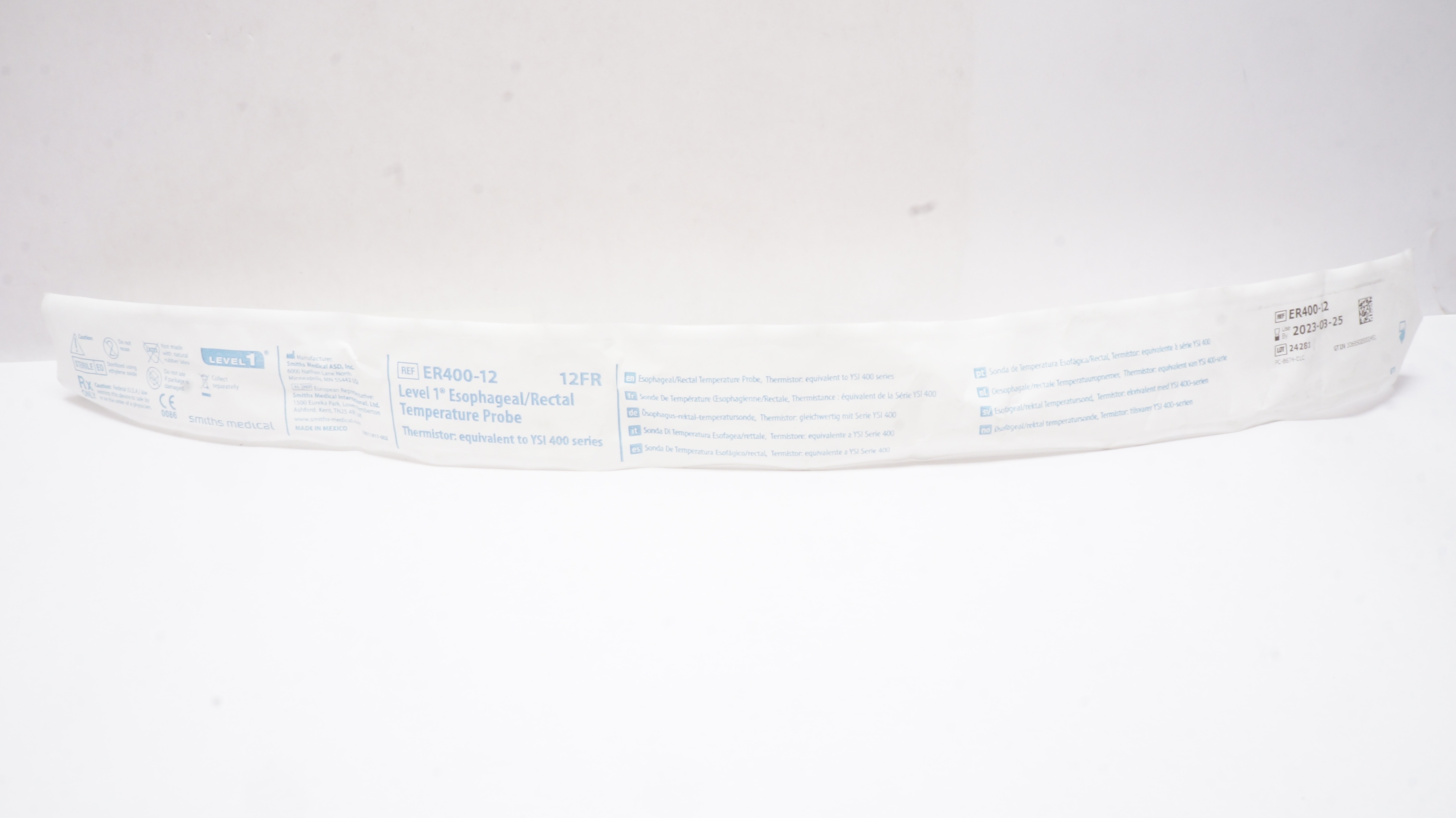 Smiths Medical ER400-12 Level1 Esophageal/Rectal Temperature Probe 12Fr (x)