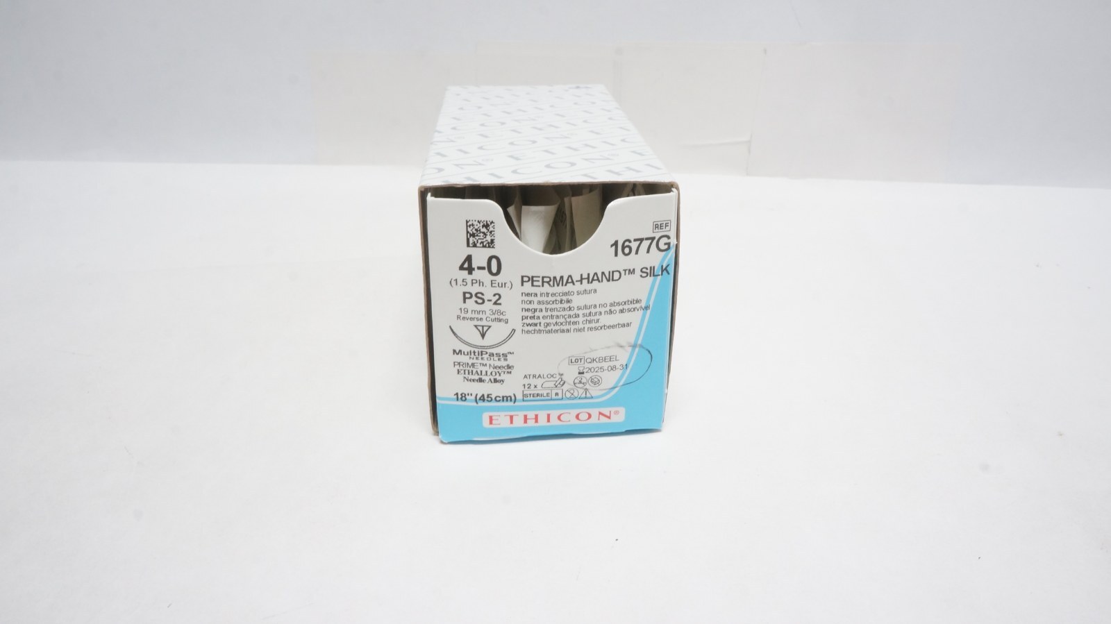 ETHICON 1677G PERMA-HAND SILK Sutures 4-0 PS-2 18In - Box of 12 (x)