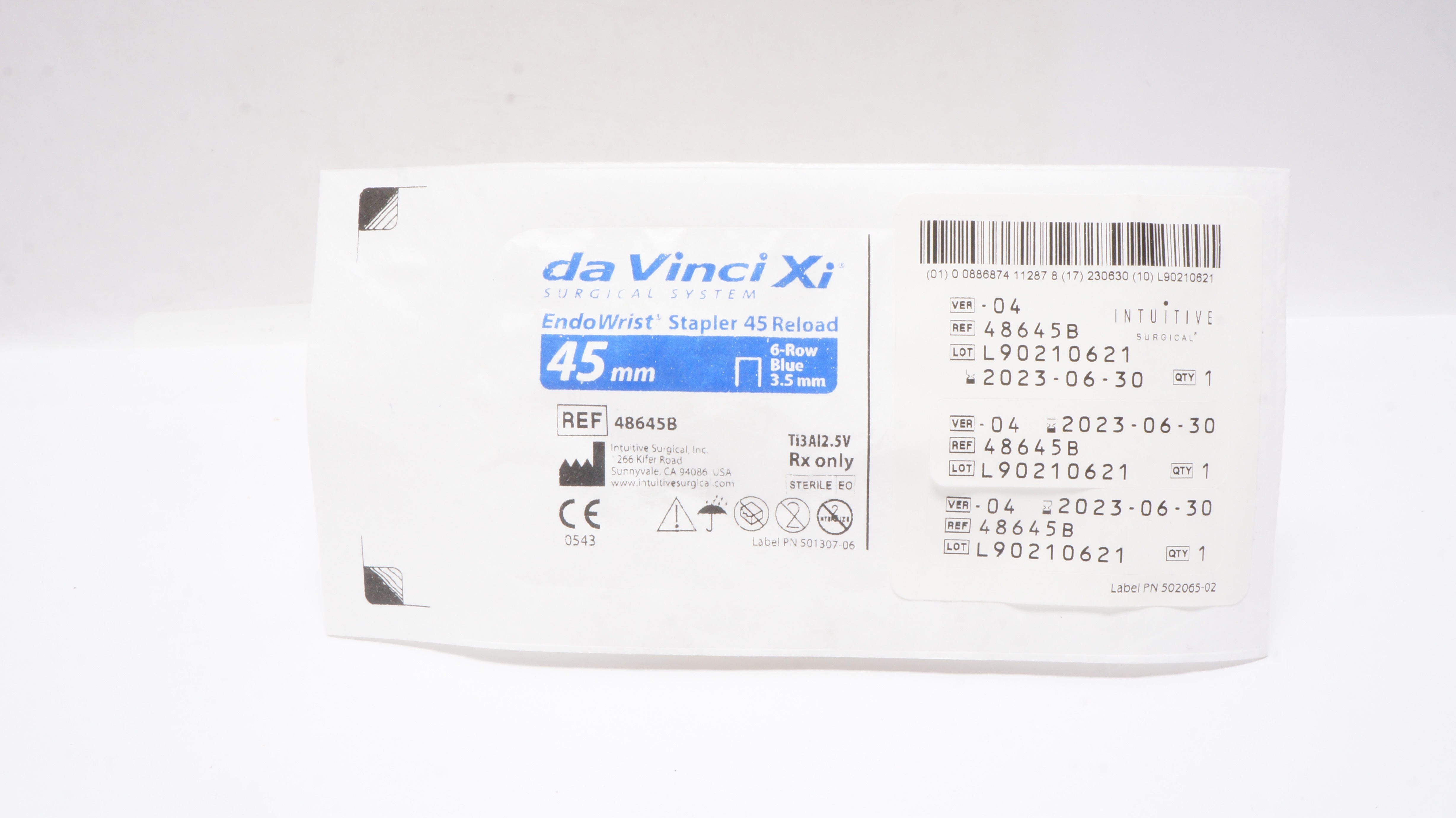 Intuitive 48645B Da VinciXi EndoWrist Stapler 45 Reload 45mm 6-Row 3.5 mm (x)