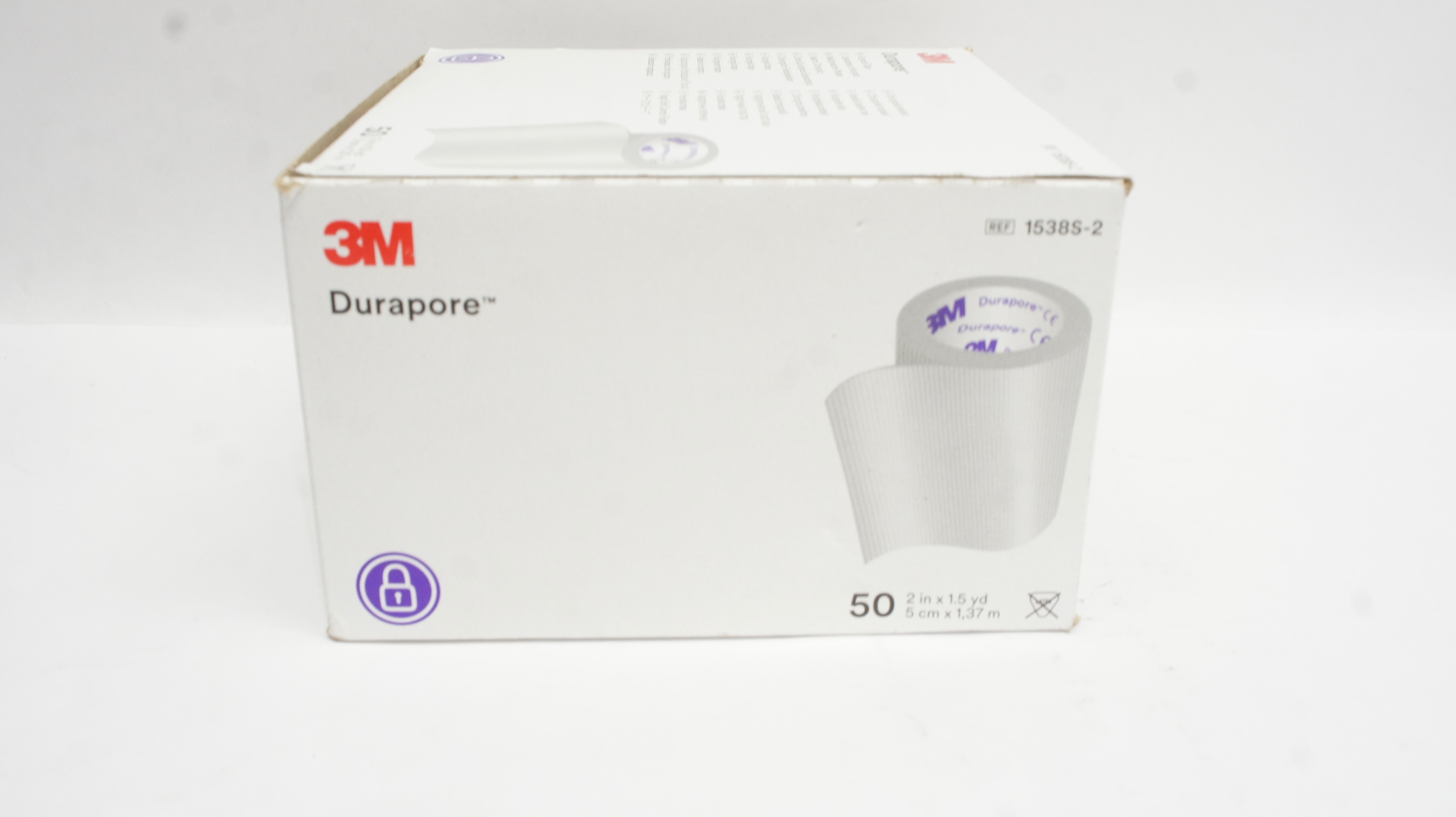 3M 1538S-2 Durapore Medical Device 2inch x 1.5yd - Box of 50