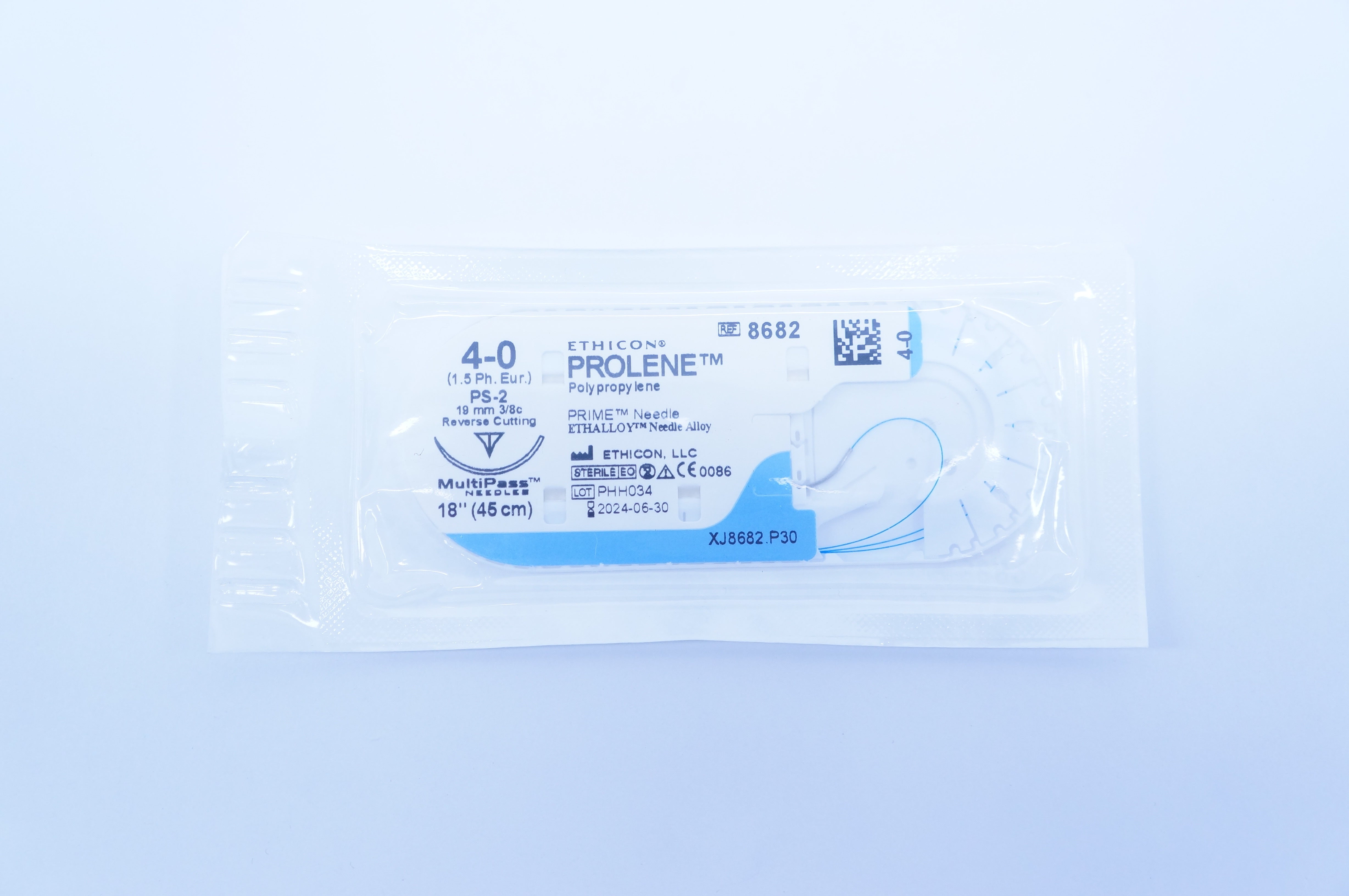 Ethicon 8682 4-0 PROLENE Polypropylene Stre PS-2 19mm 3/8c, 18inch